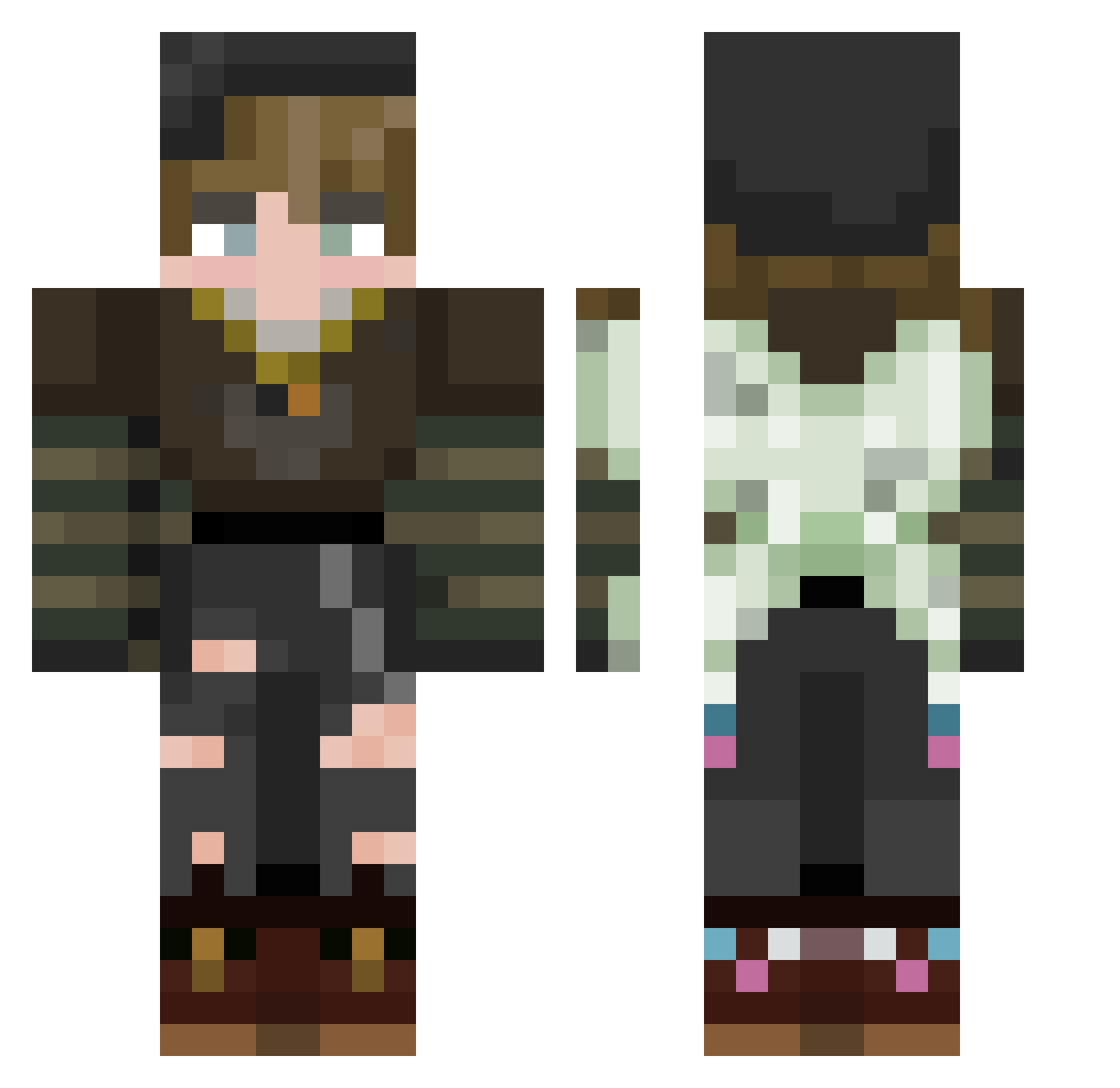 Kusterius Minecraft skin, front and back view