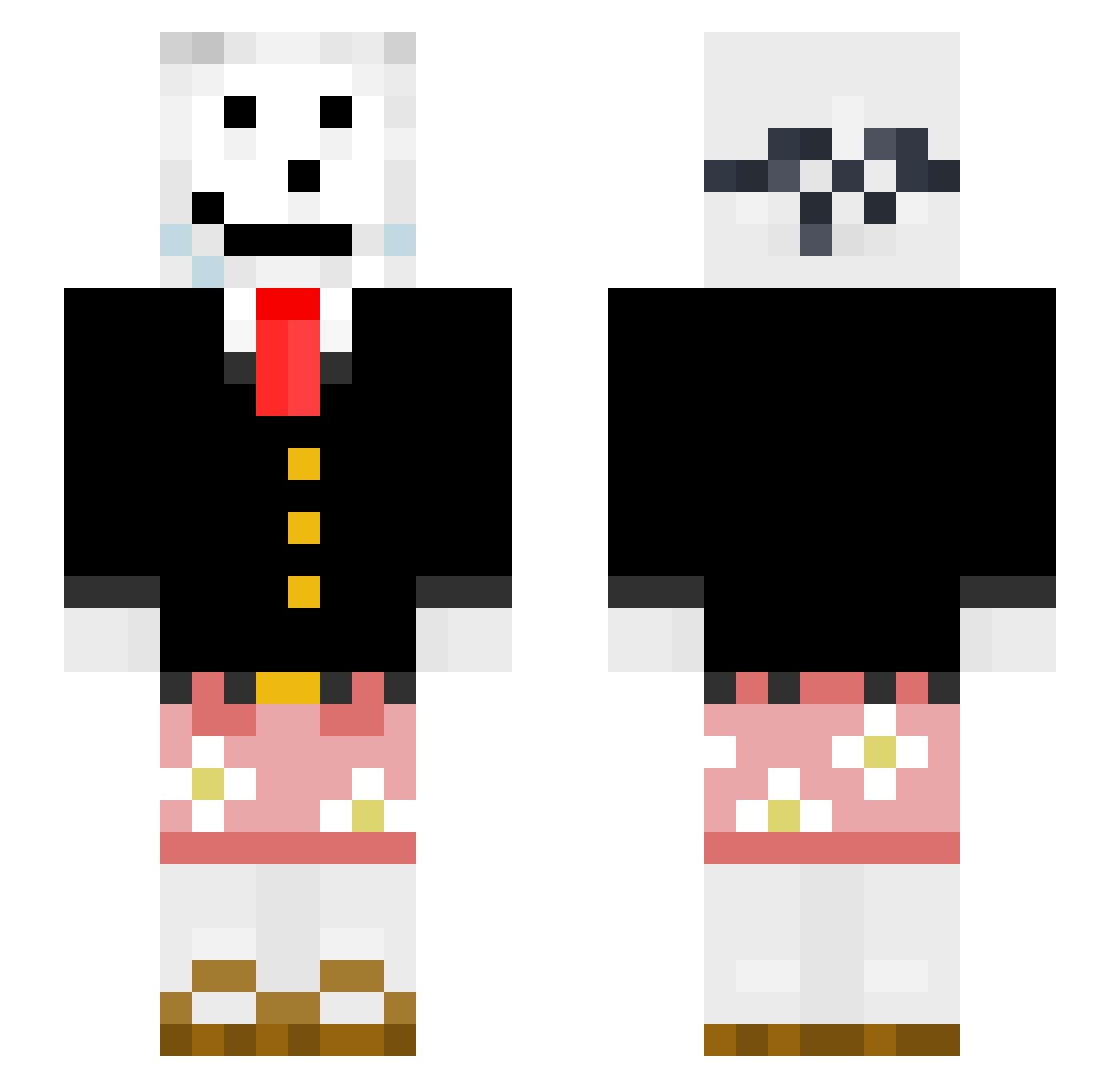 NoAimFourLife Minecraft skin, front and back view
