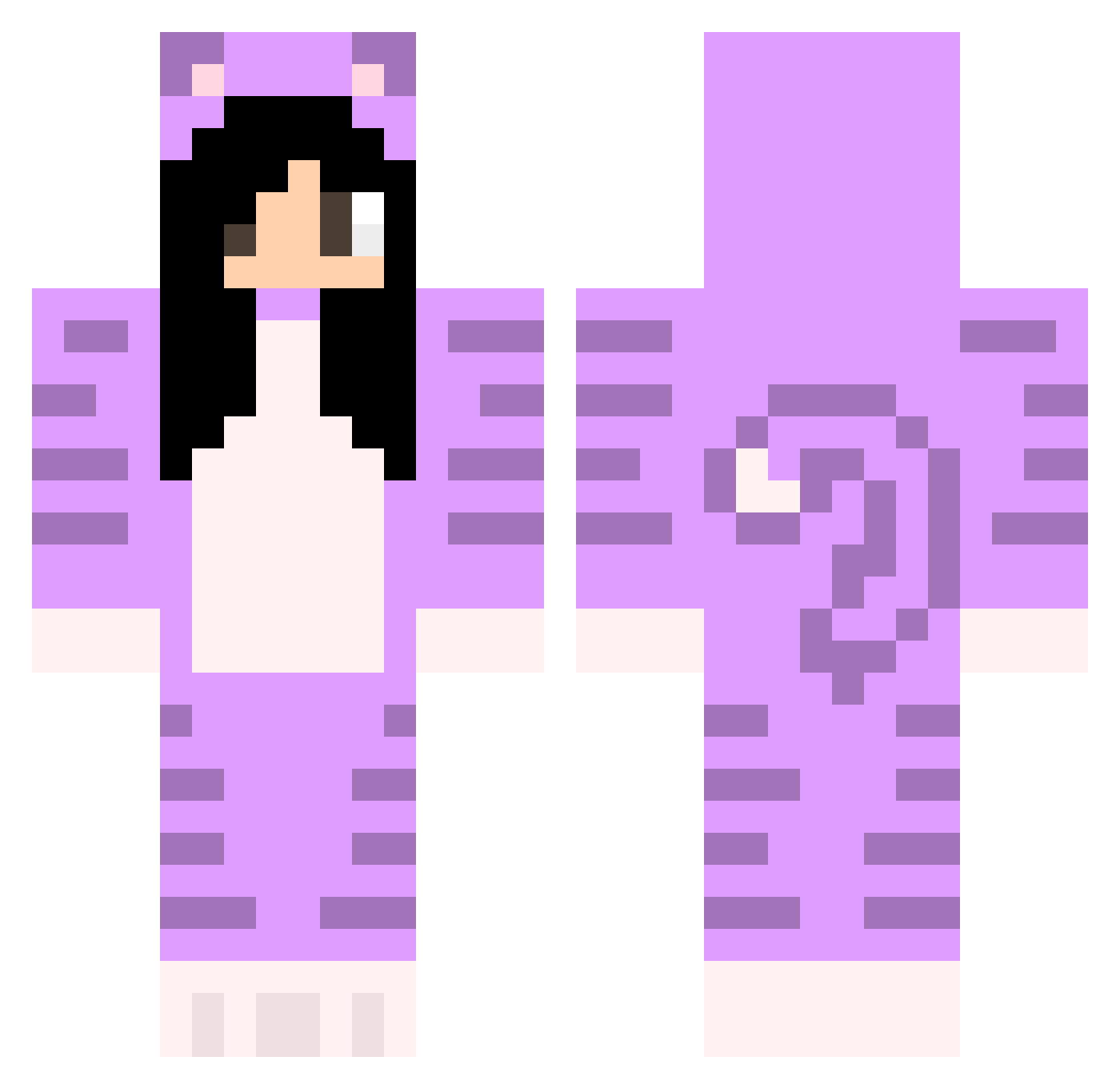 ebirrr Minecraft skin, front and back view