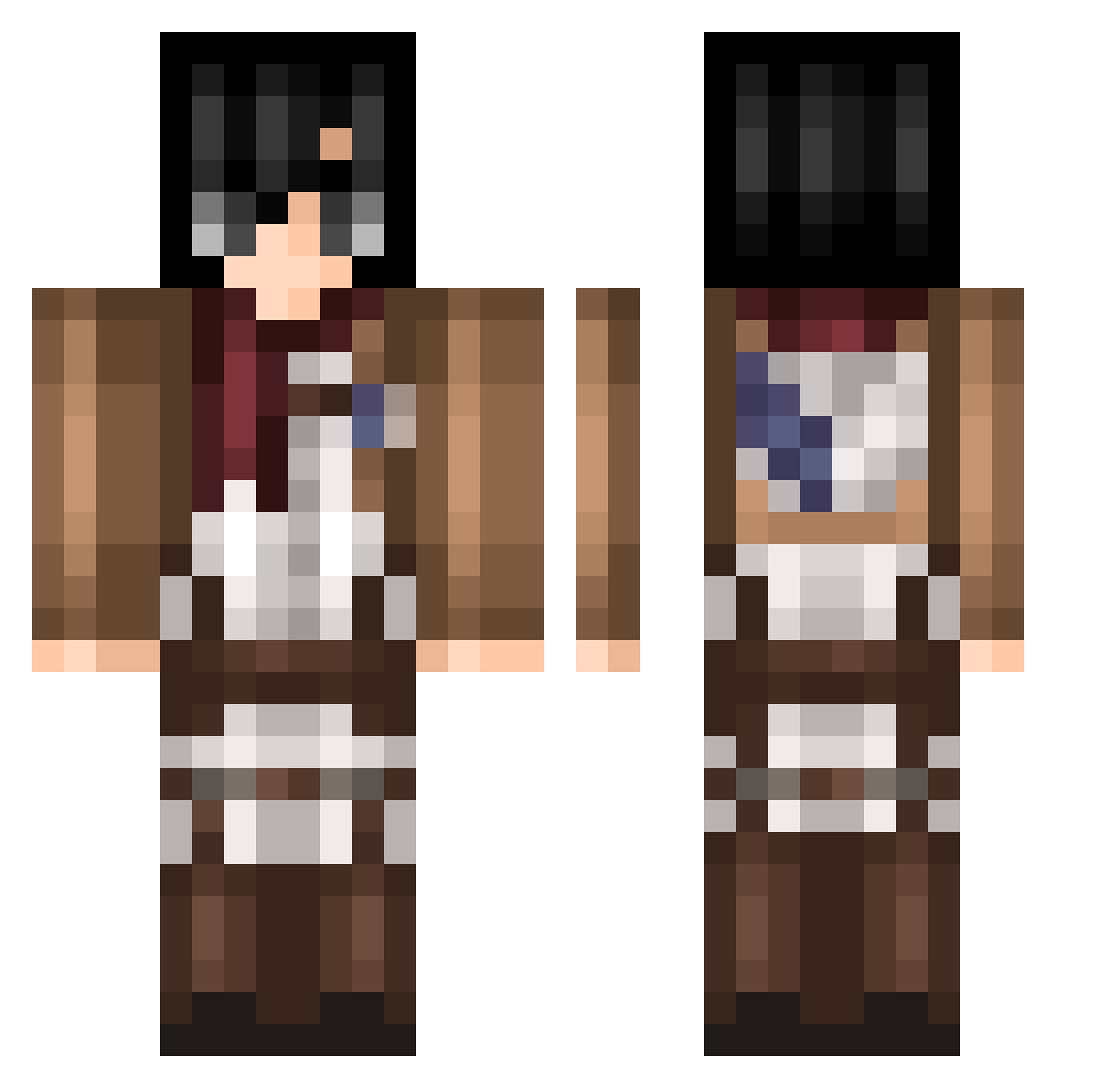 mikasa_ackerman7 Minecraft skin, front and back view
