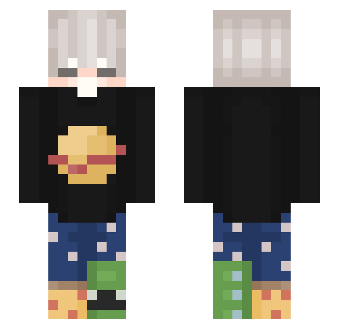 JuanDLD Minecraft skin, front and back view