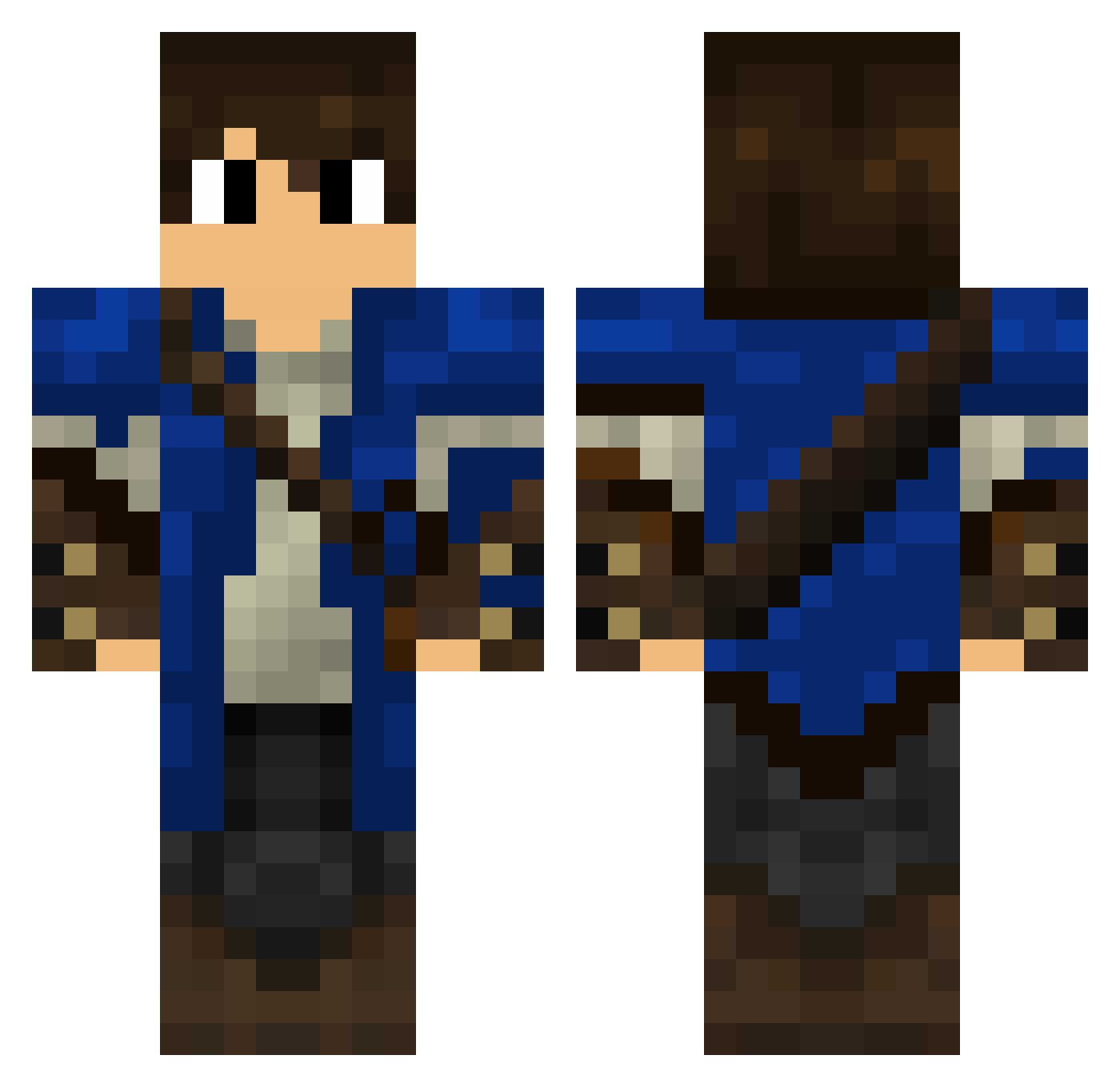 CaioBRPlaysYT Minecraft skin, front and back view