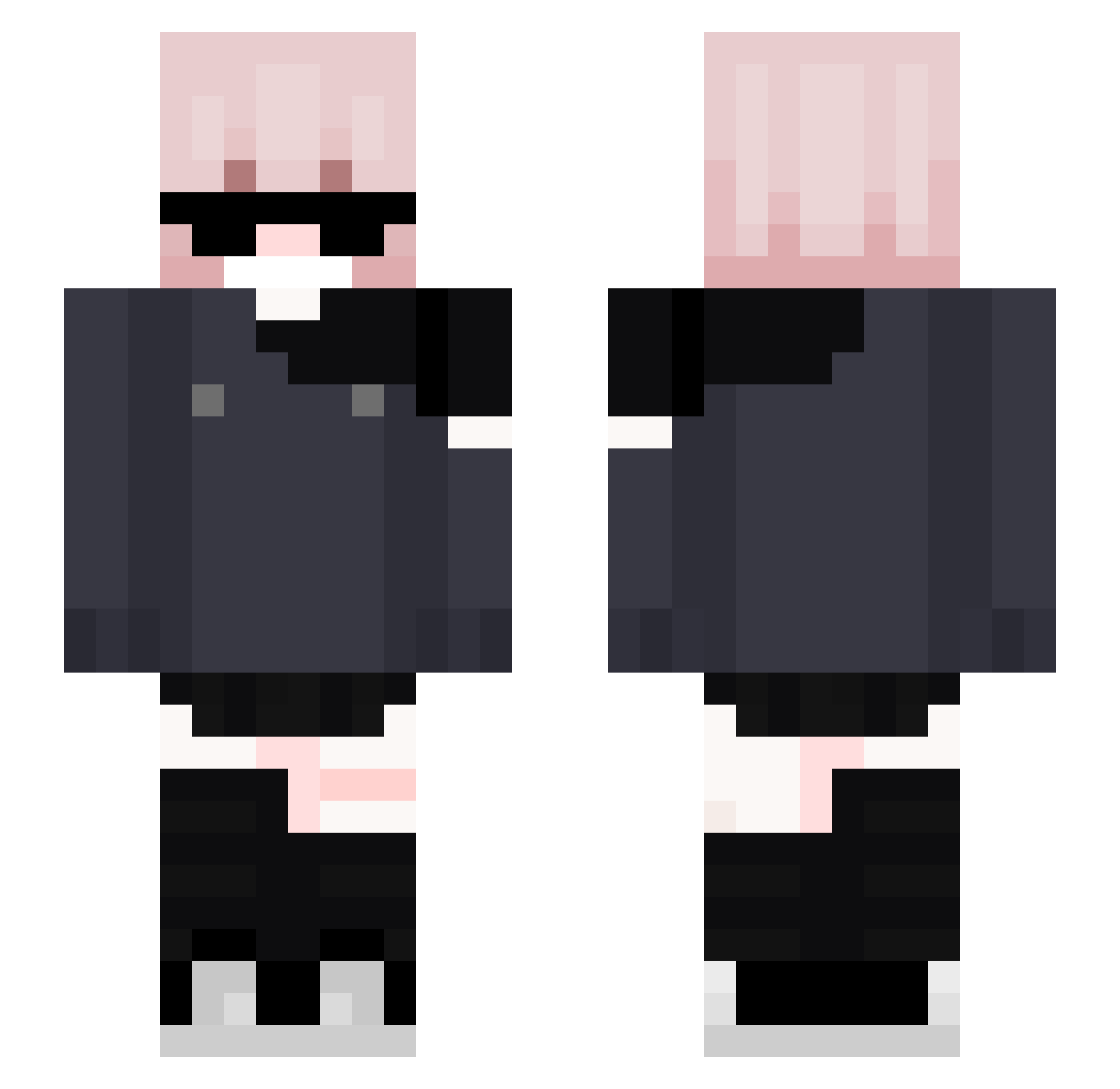 vaecanely Minecraft skin, front and back view