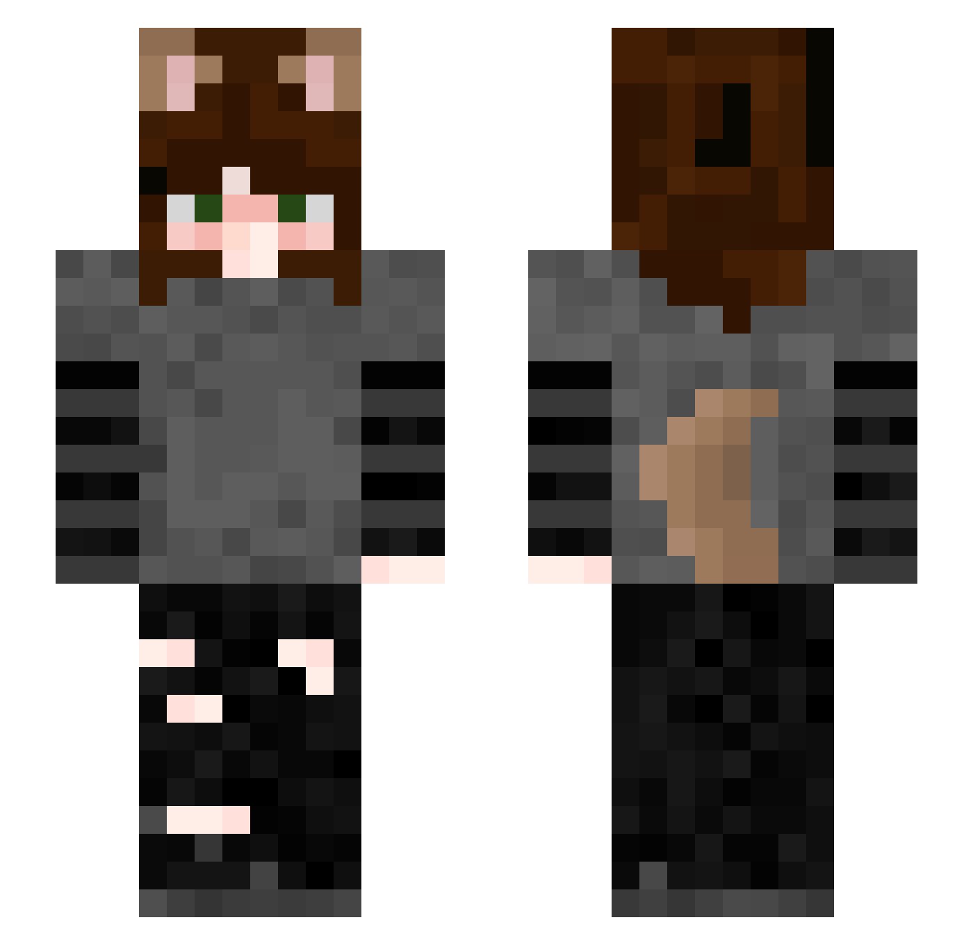R0t1nggutz Minecraft skin, front and back view