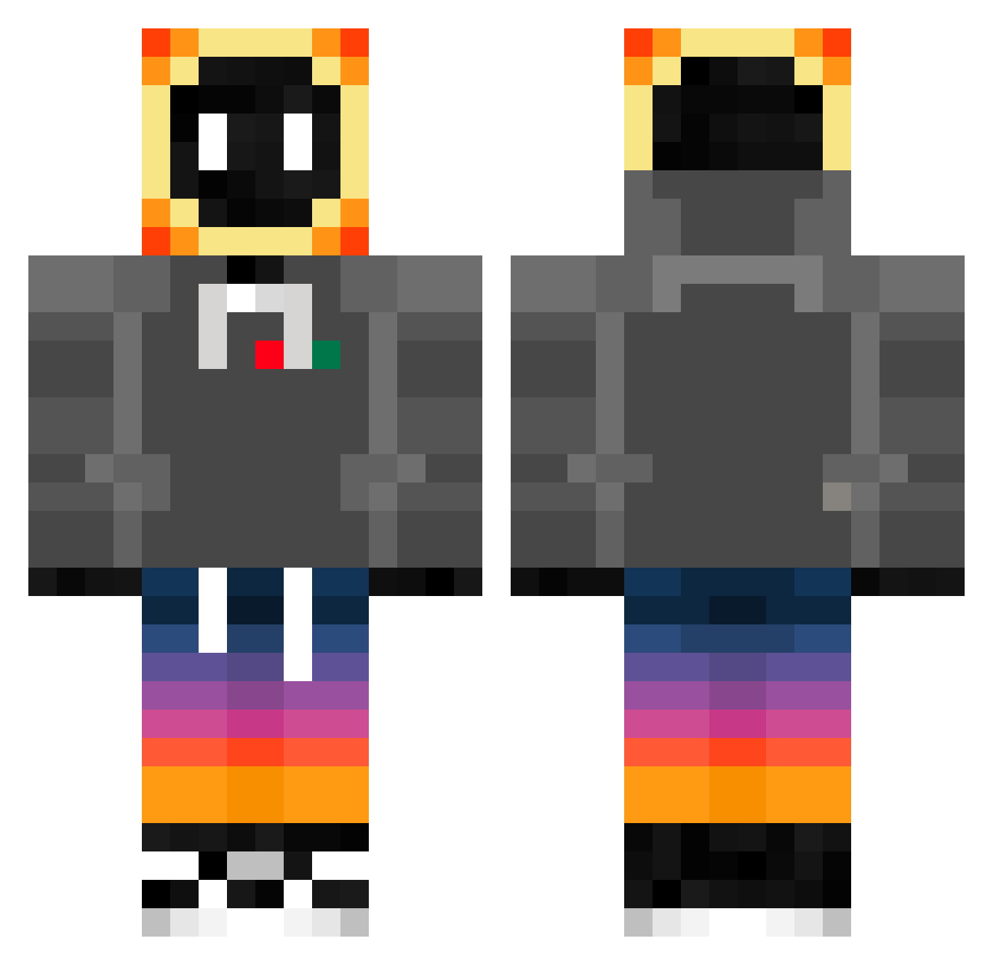 ThiccBoiShreck Minecraft skin, front and back view