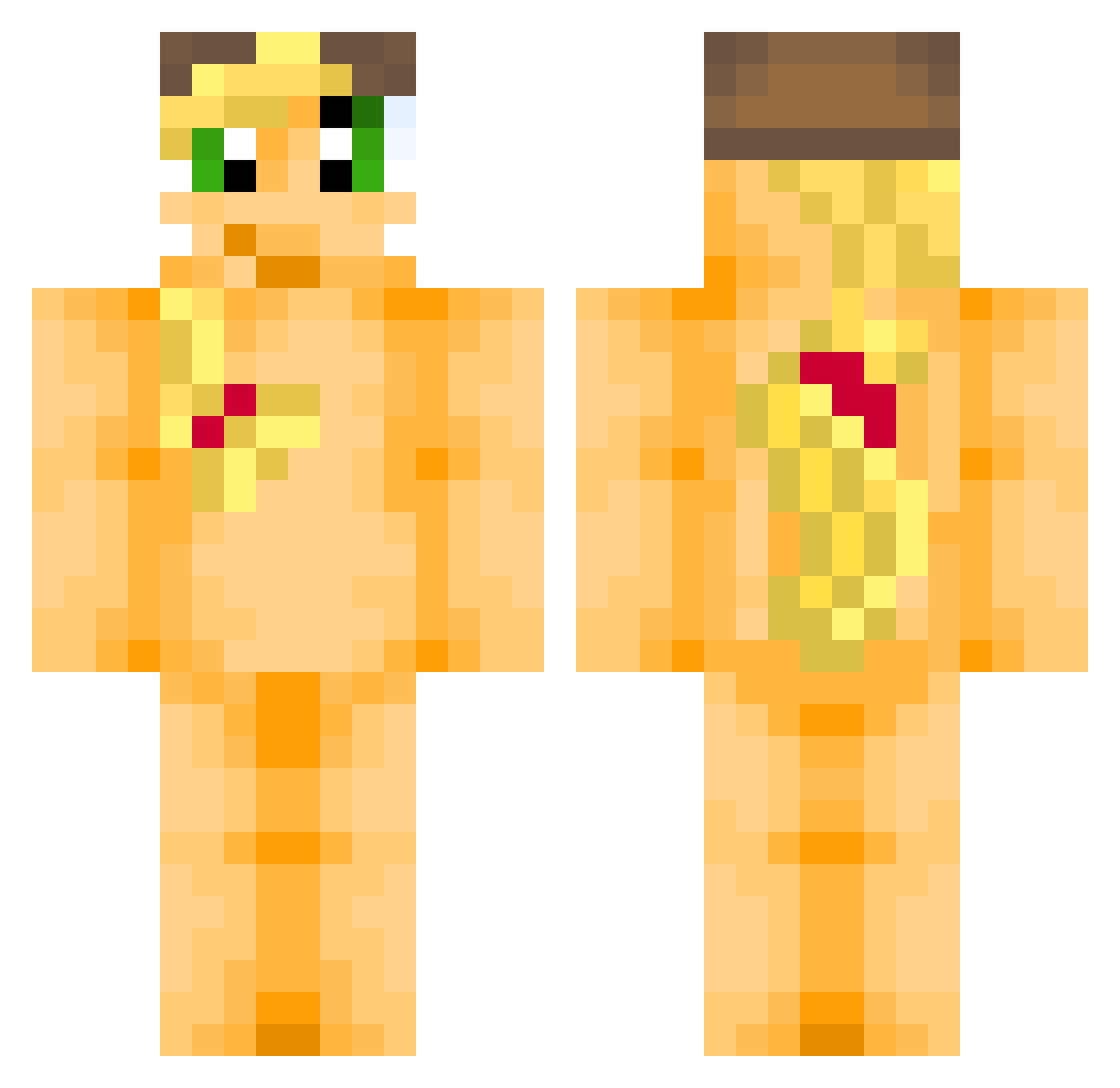 charlcs Minecraft skin, front and back view