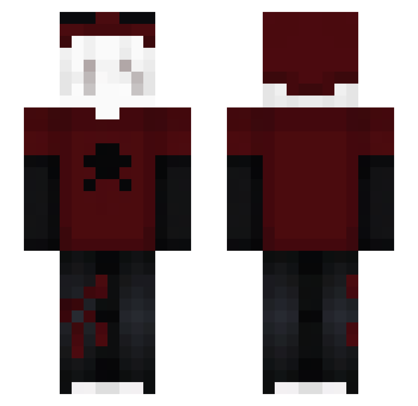 mosaikou Minecraft skin, front and back view