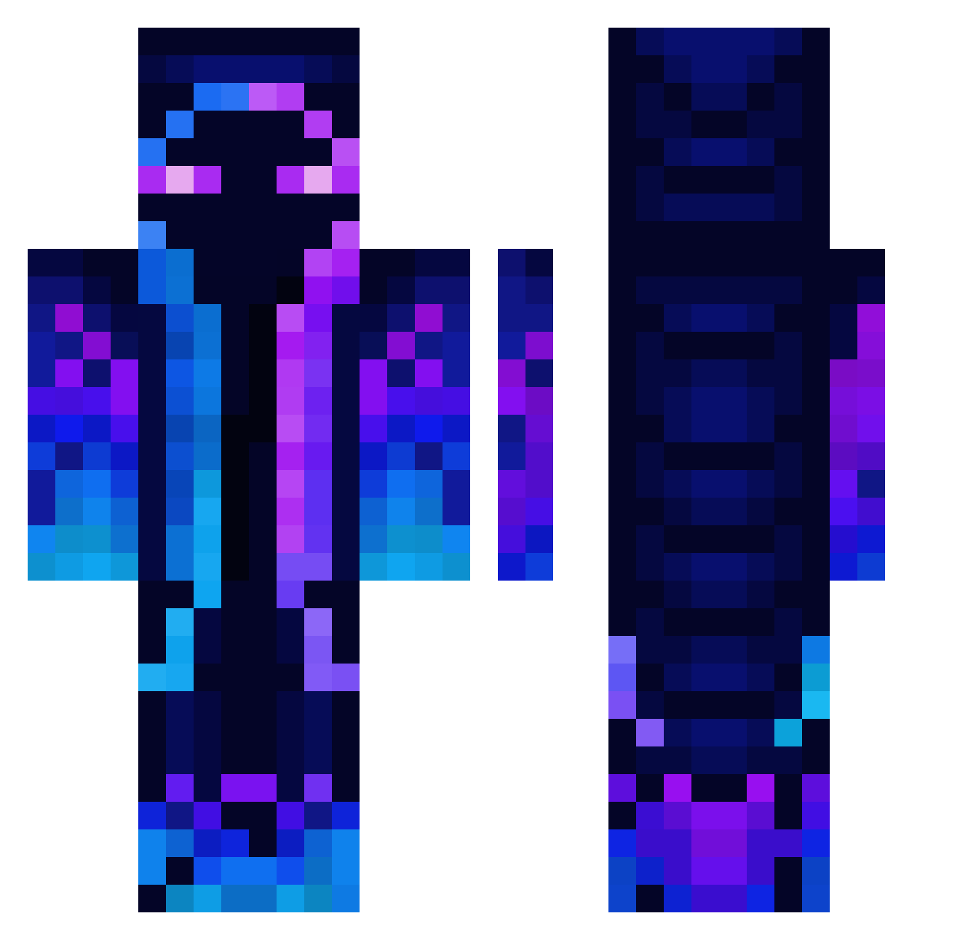 Divine2021 Minecraft skin, front and back view