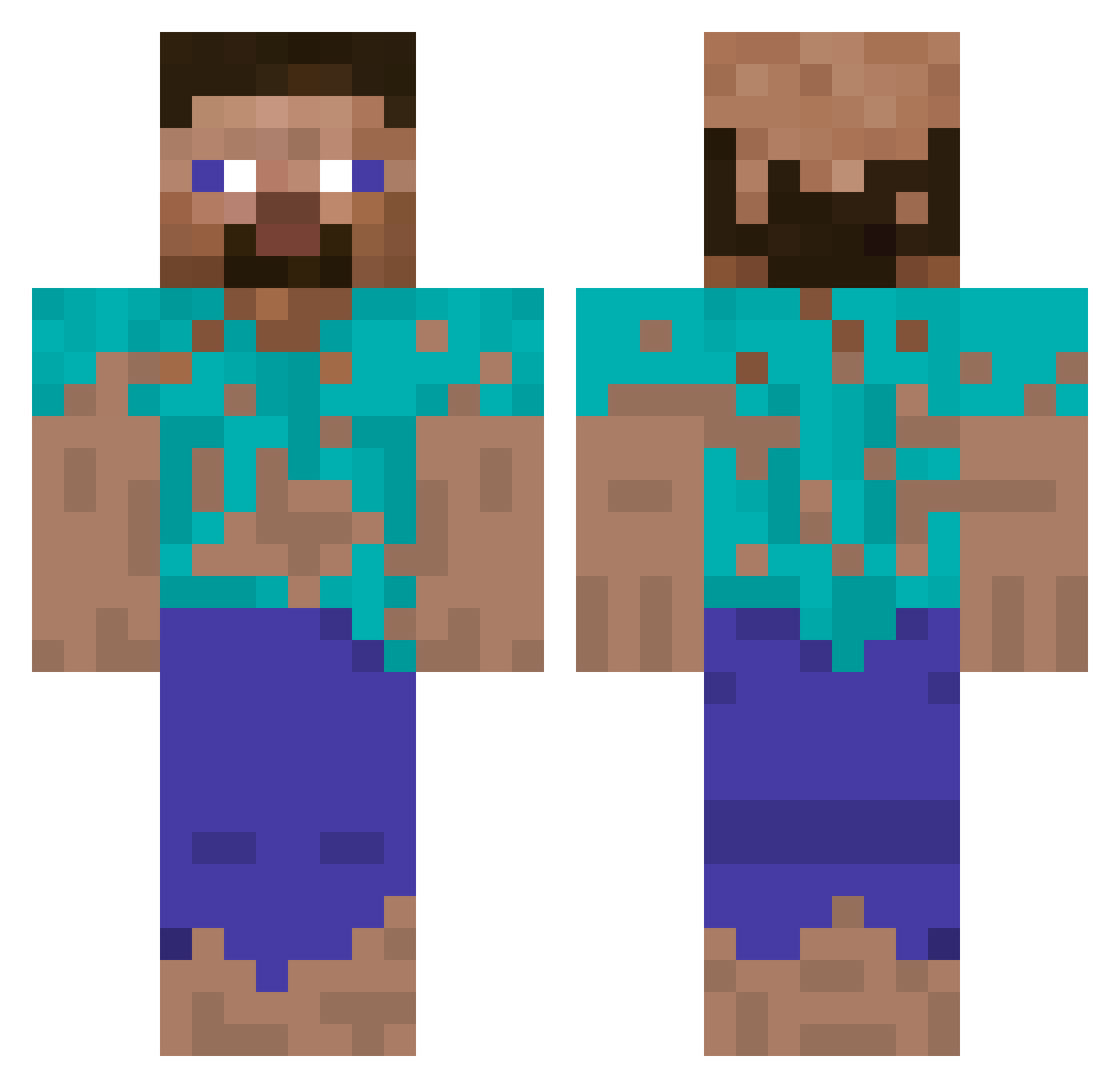 DziuraObokSiura Minecraft skin, front and back view