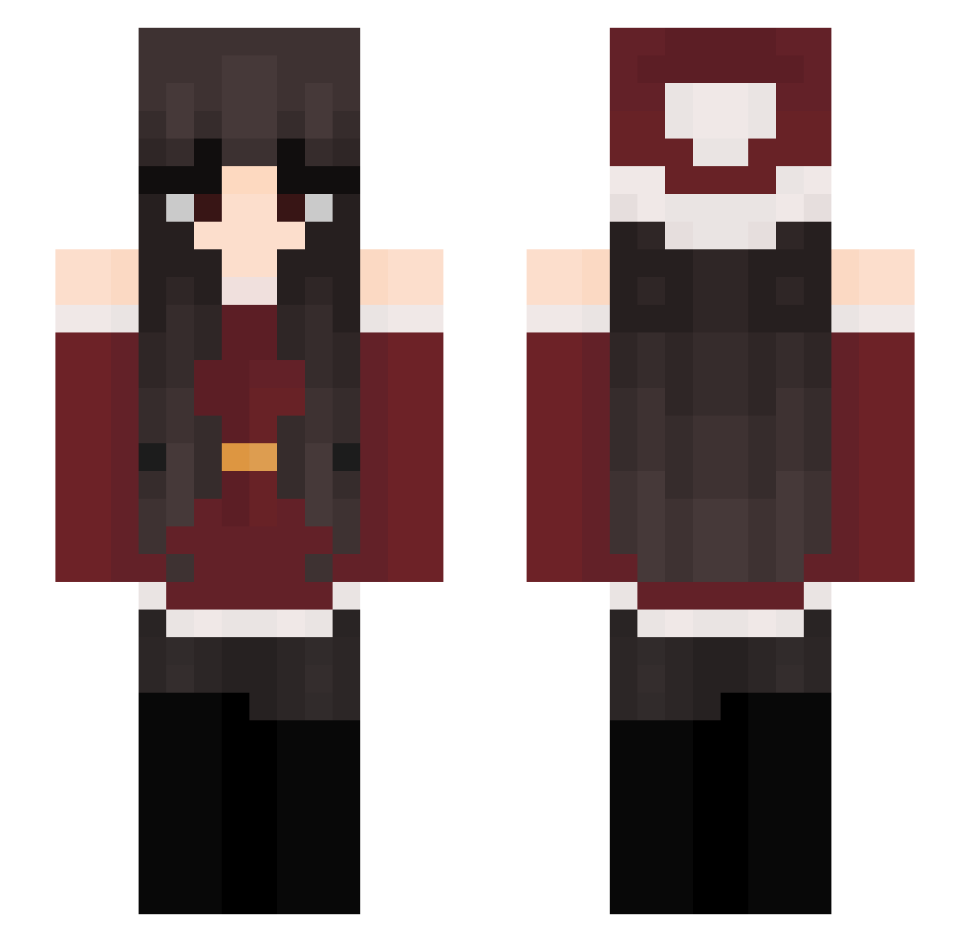 Txlia Minecraft skin, front and back view
