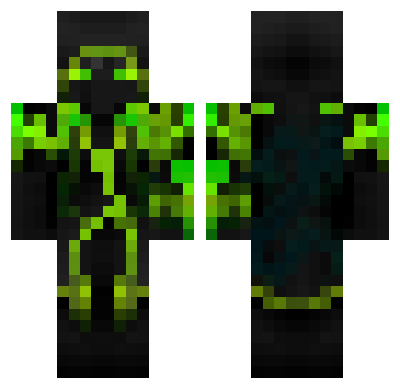 Zad00 Minecraft skin, front and back view