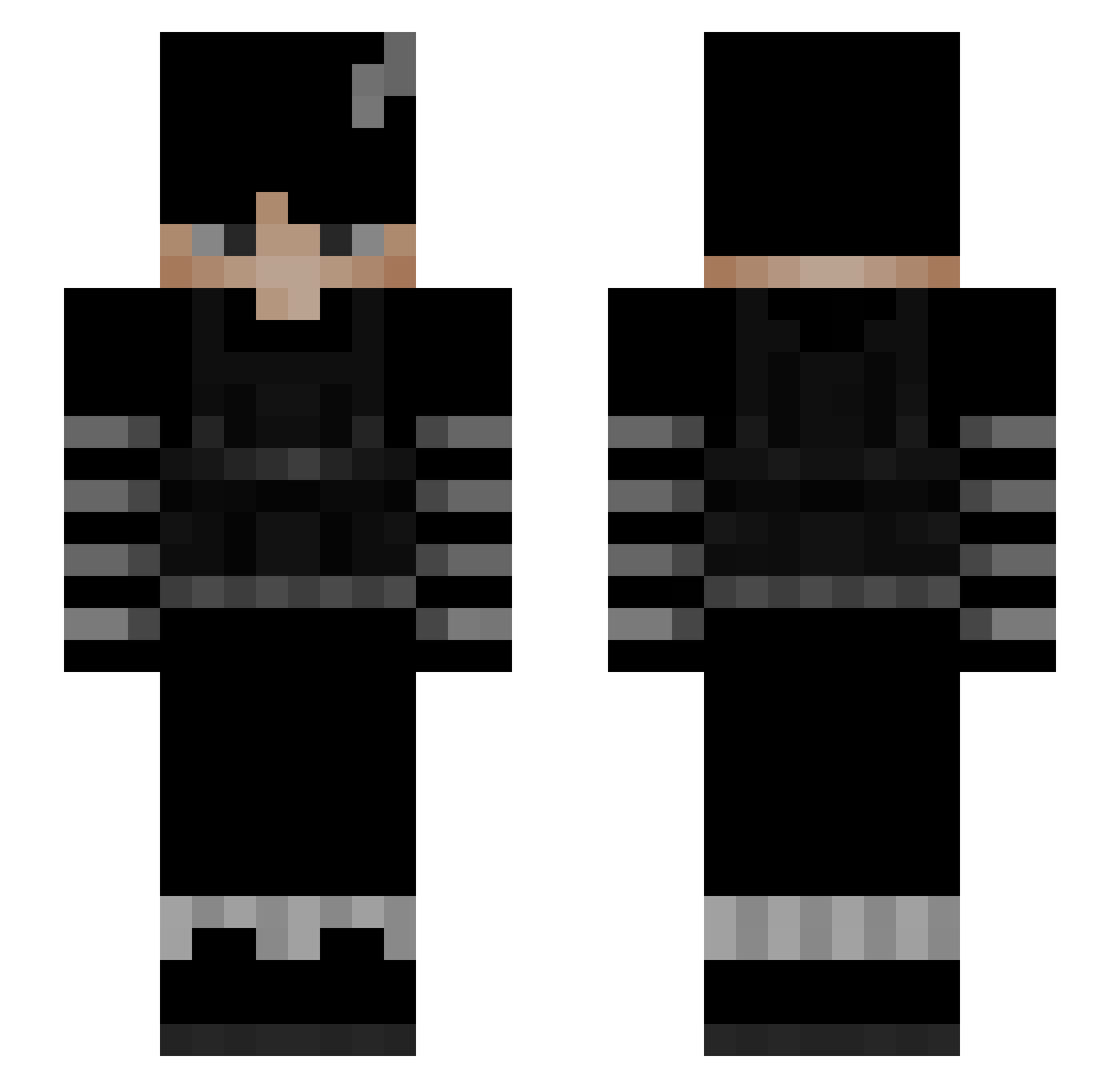 uStrqve Minecraft skin, front and back view
