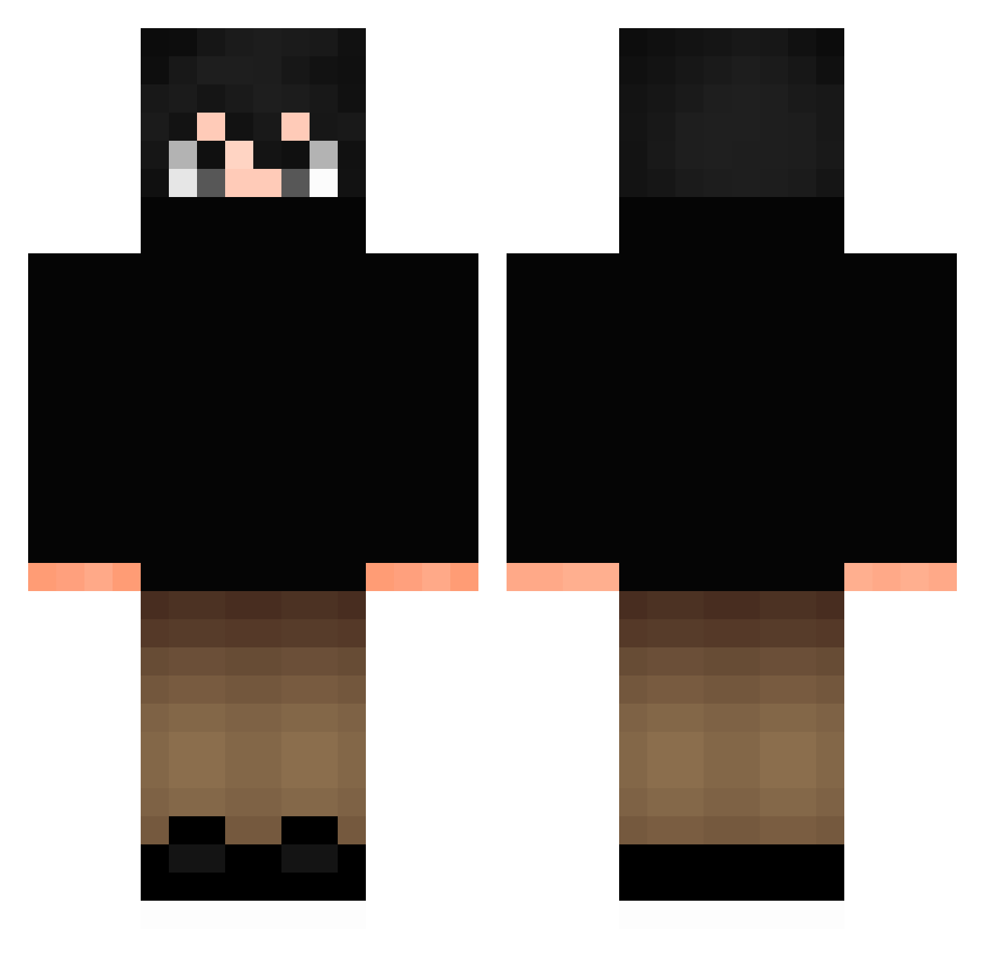 TheLukinhasXXX Minecraft skin, front and back view
