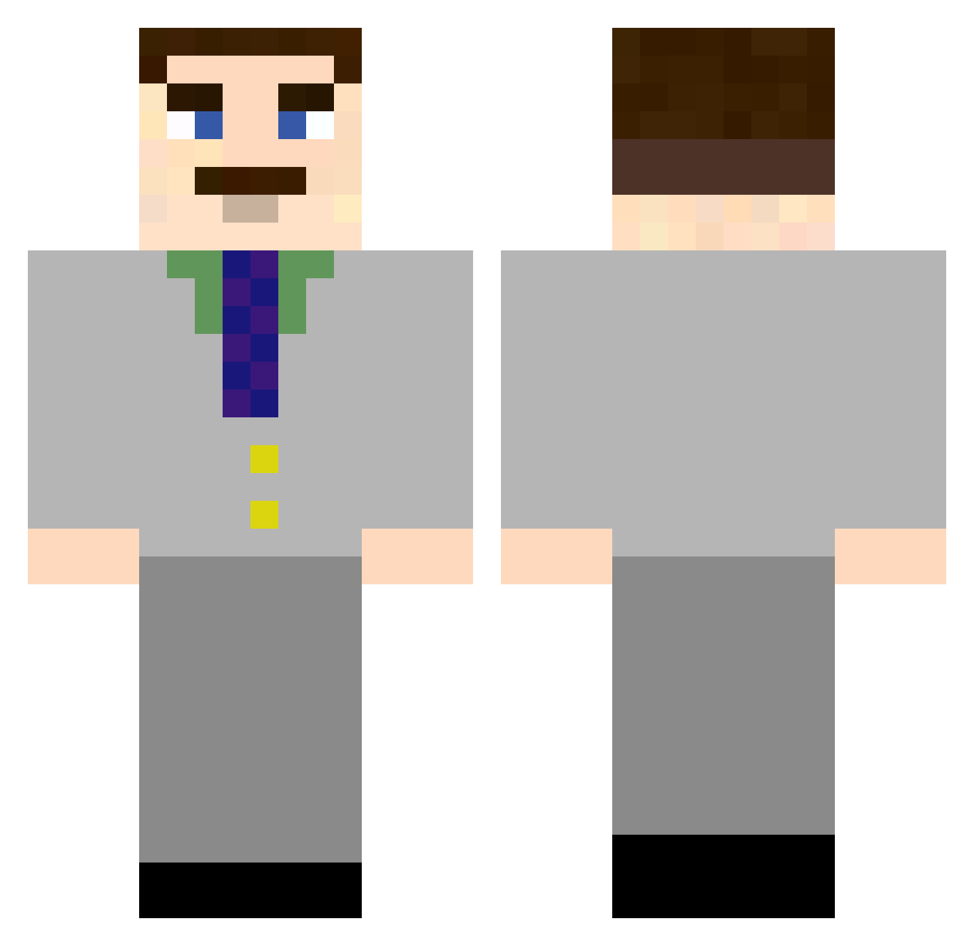 fania Minecraft skin, front and back view
