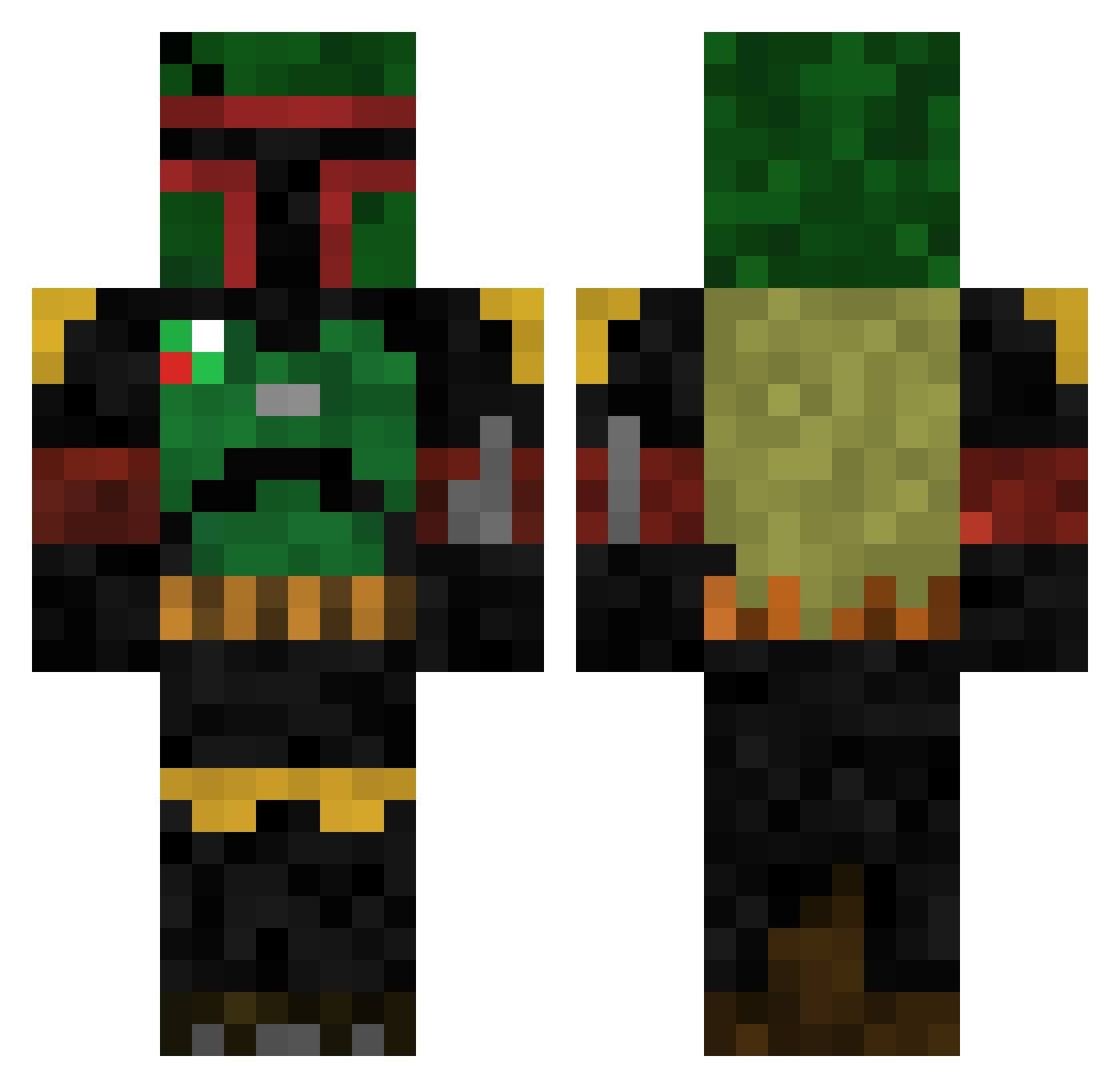 SJJCCJ Minecraft skin, front and back view