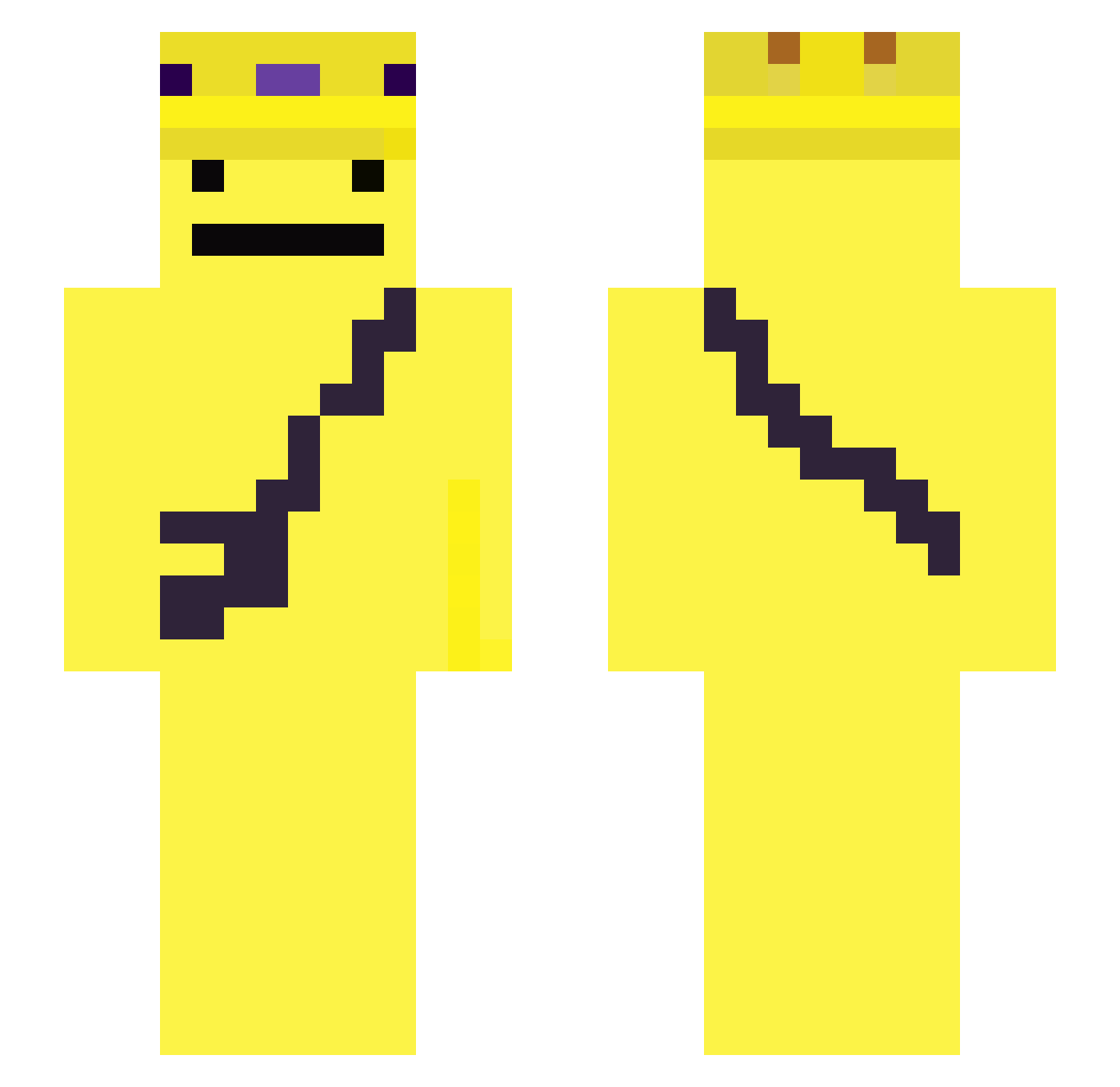 Vibroski Minecraft skin, front and back view