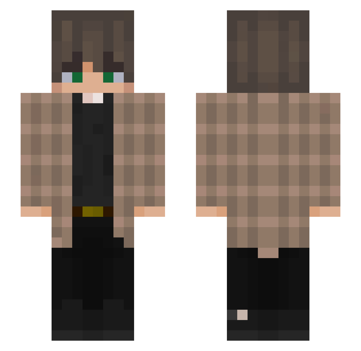 Xaos_ Minecraft skin, front and back view