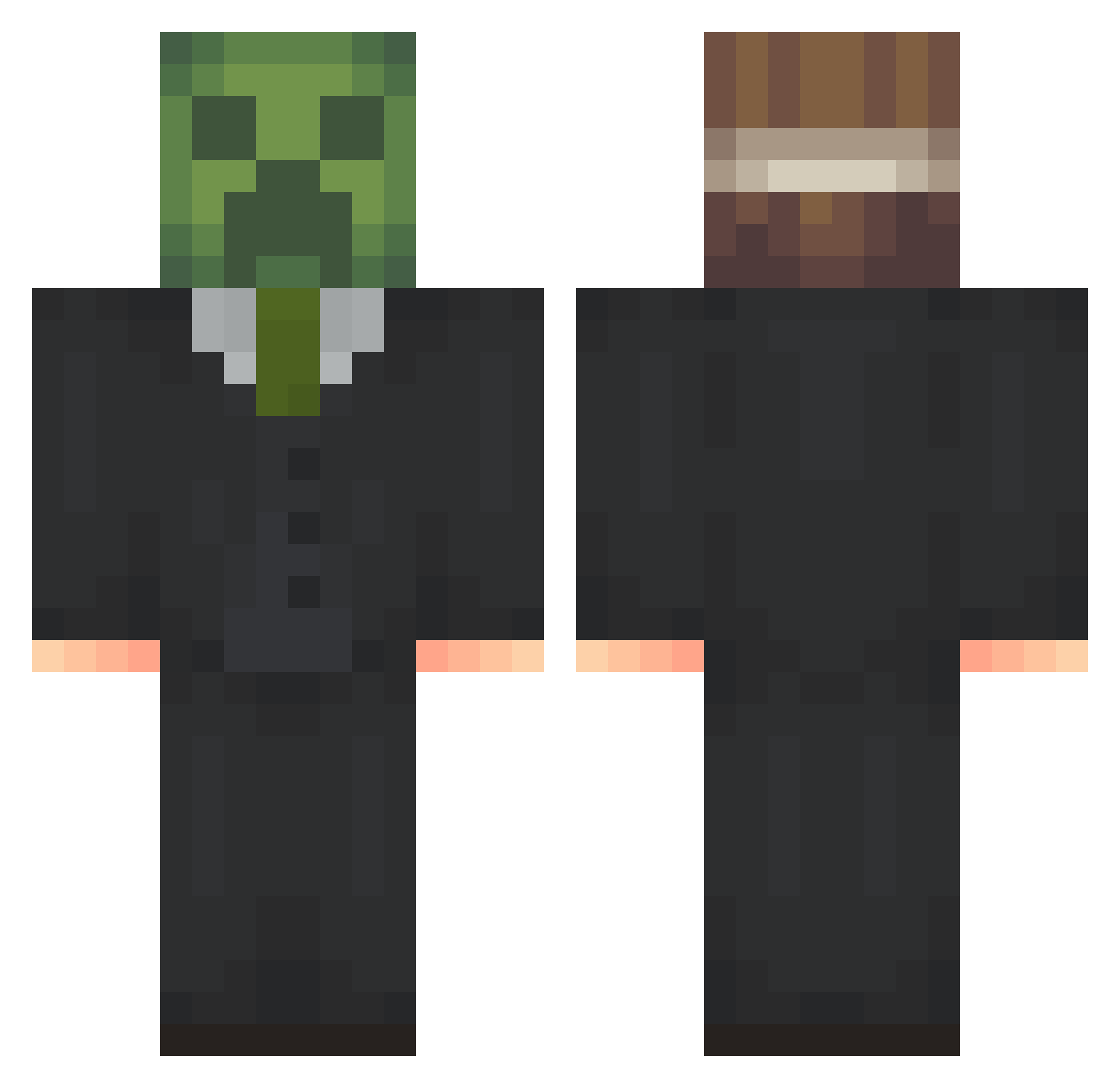 Quienson Minecraft skin, front and back view
