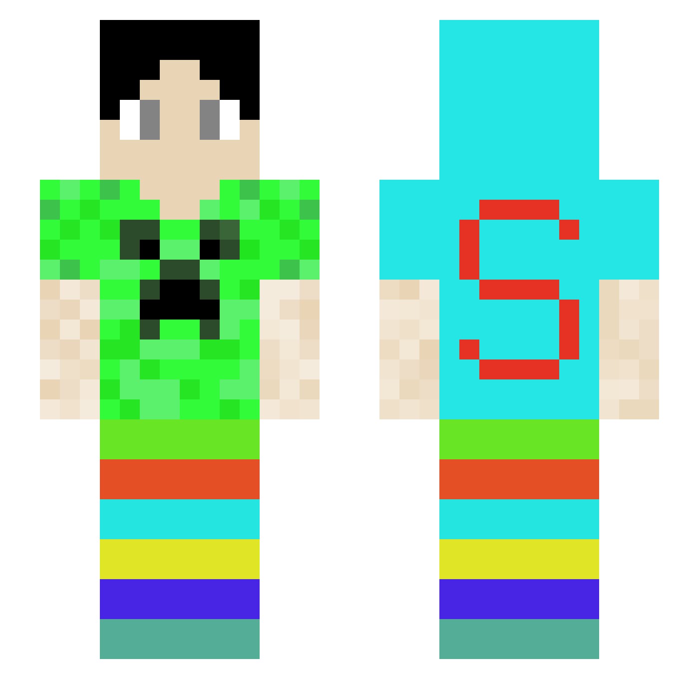 Steve_Gamerrr12 Minecraft skin, front and back view
