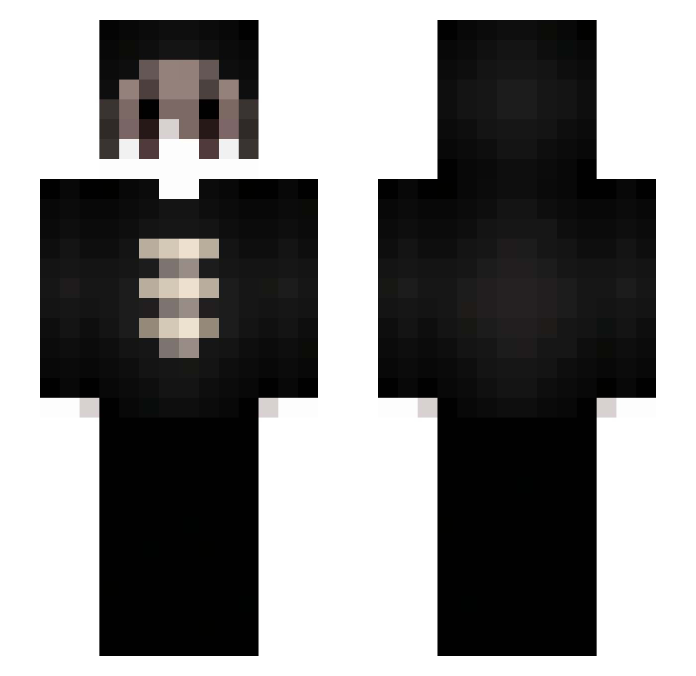 Mountan Minecraft skin, front and back view