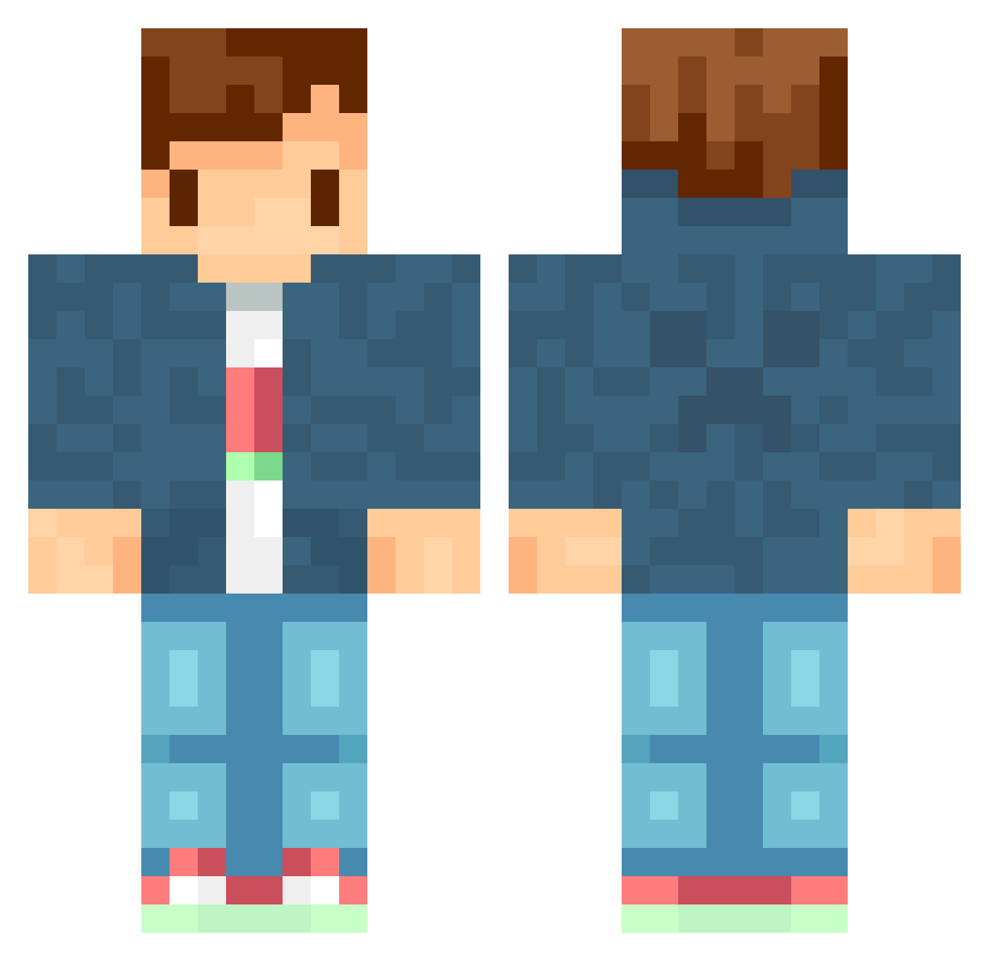 DIBUZET Minecraft skin, front and back view