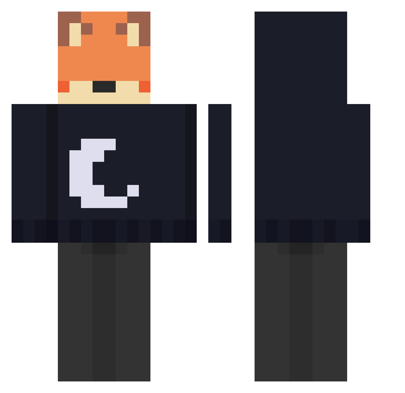 towat106 Minecraft skin, front and back view