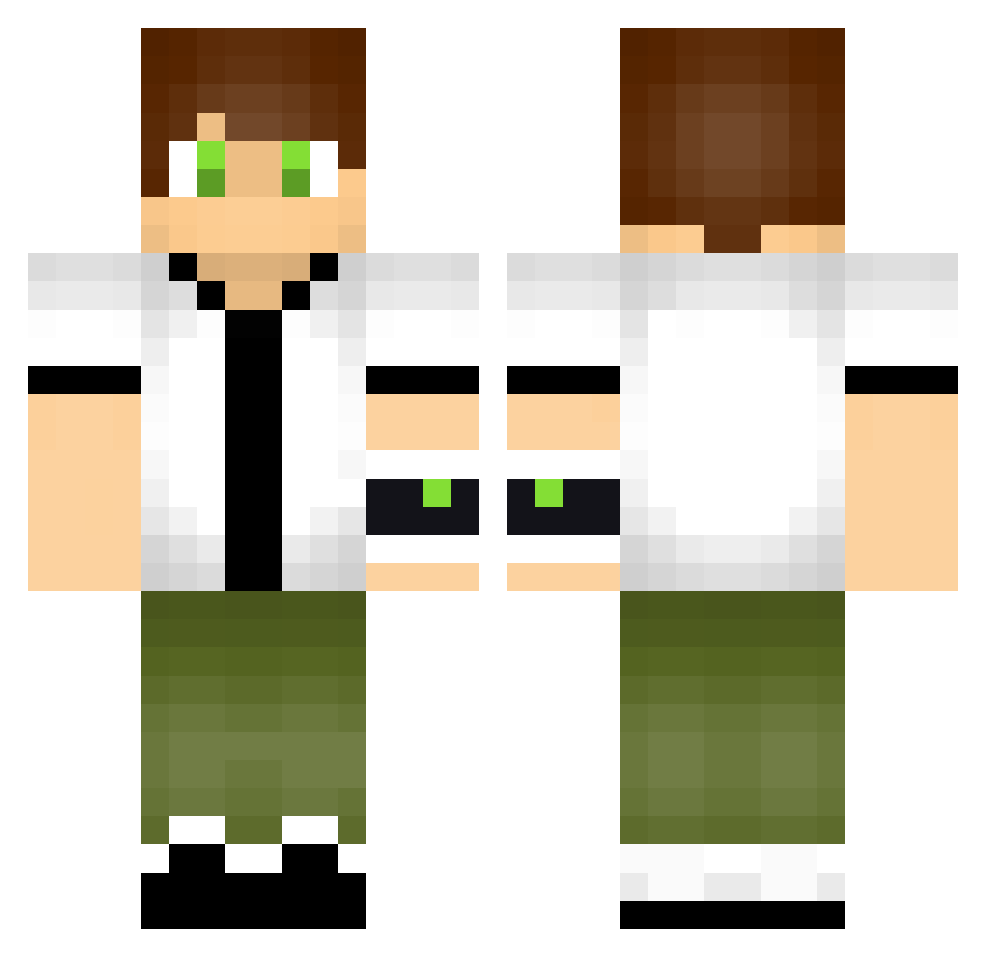 Thyur Minecraft skin, front and back view