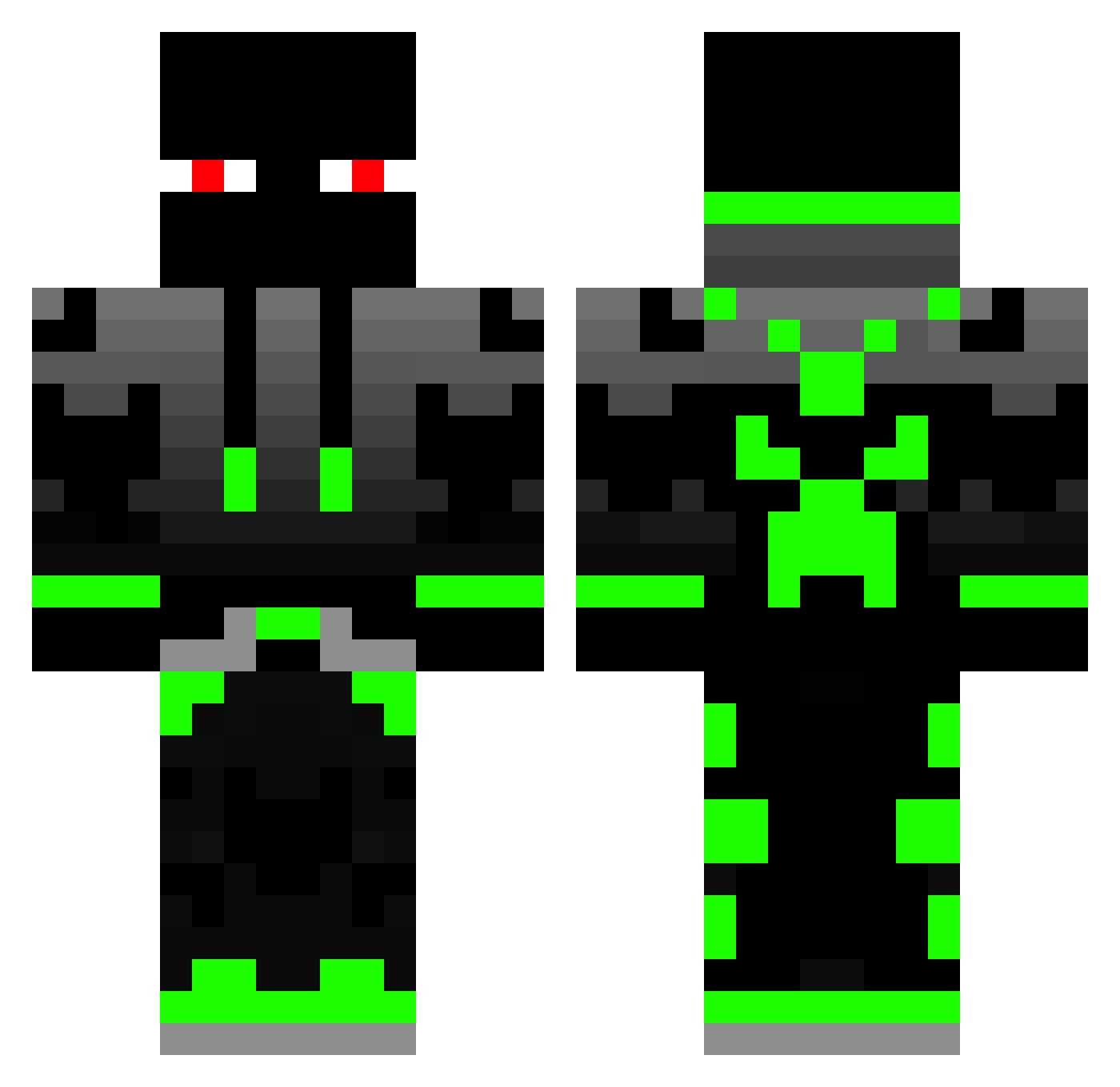 undirect Minecraft skin, front and back view