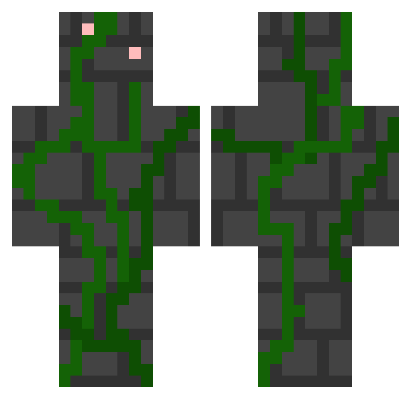 TESTIELOVER1 Minecraft skin, front and back view