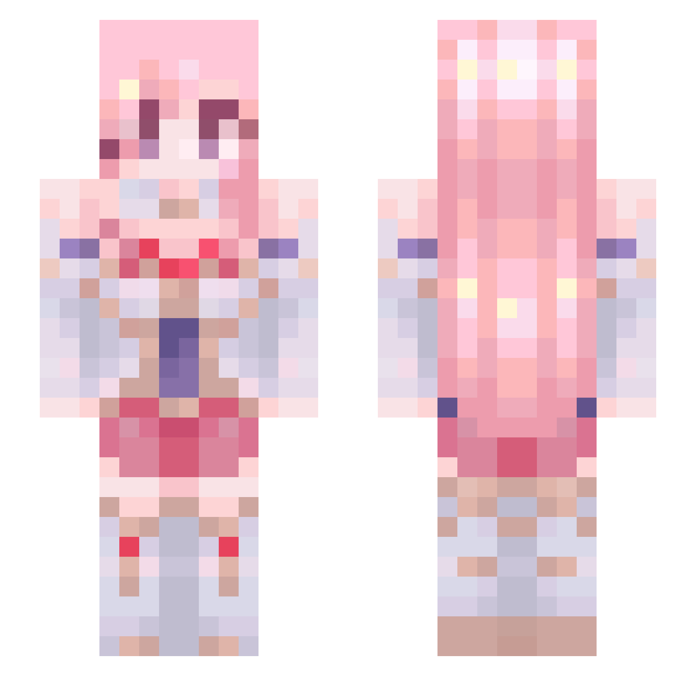 Ruuiii Minecraft skin, front and back view