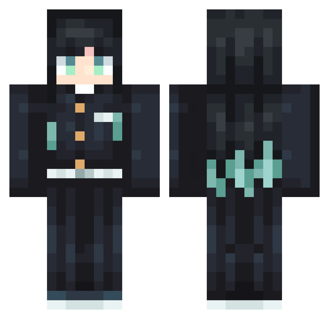 HIYCFBAFB Minecraft skin, front and back view