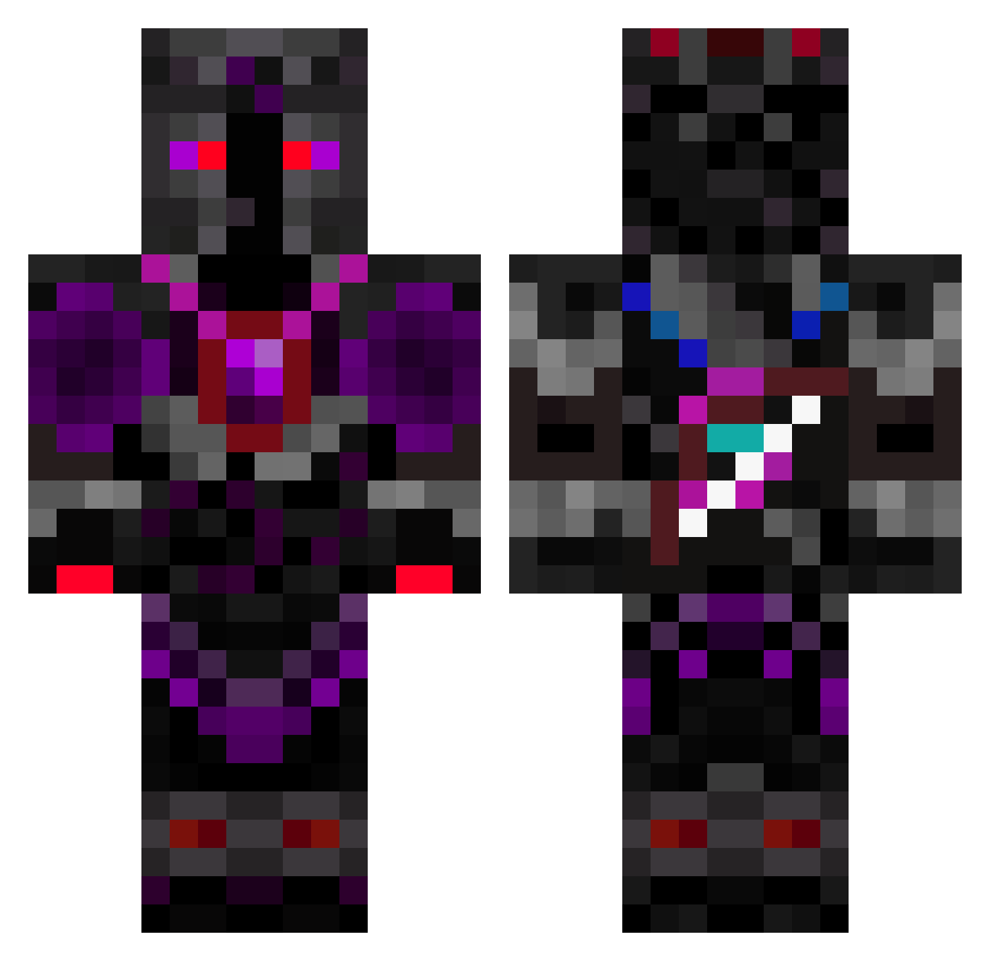 Sert Minecraft skin, front and back view
