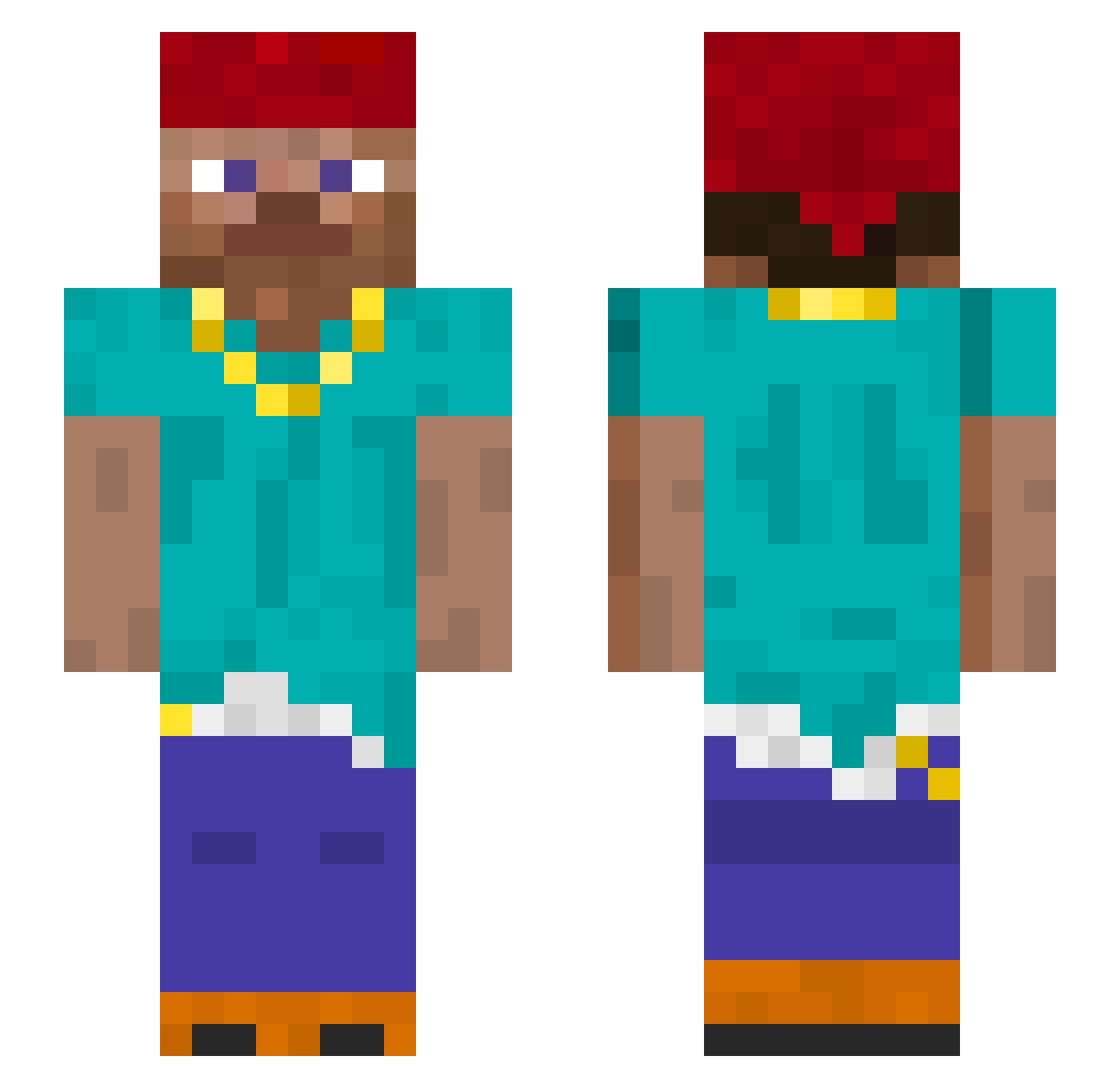 NOSALEKS2000 Minecraft skin, front and back view