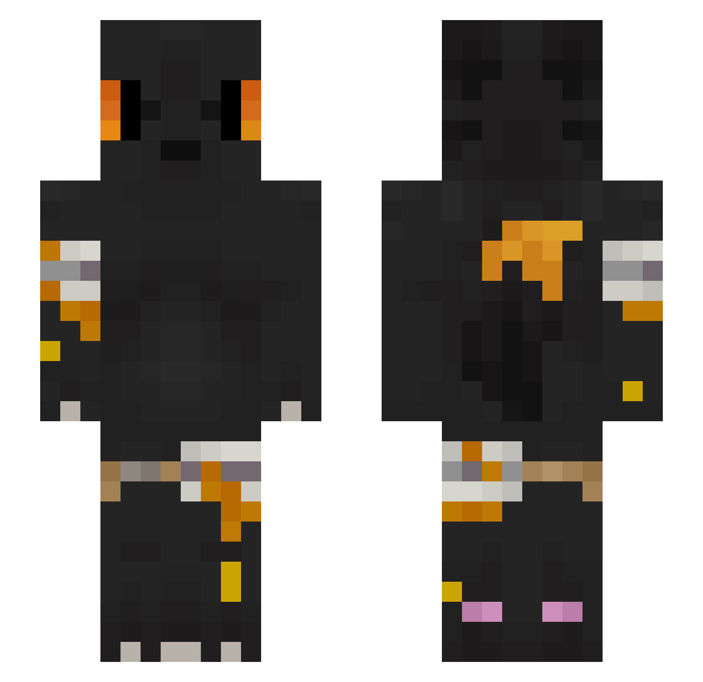 PurpleNebula10 Minecraft skin, front and back view