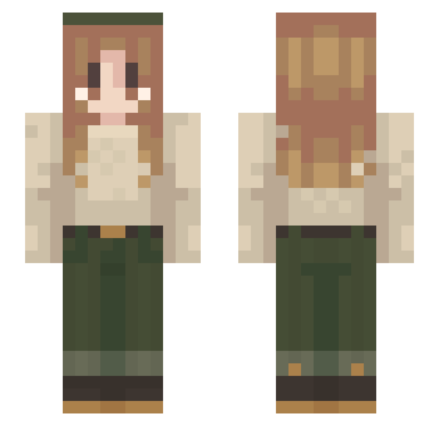 Theresa2602 Minecraft skin, front and back view