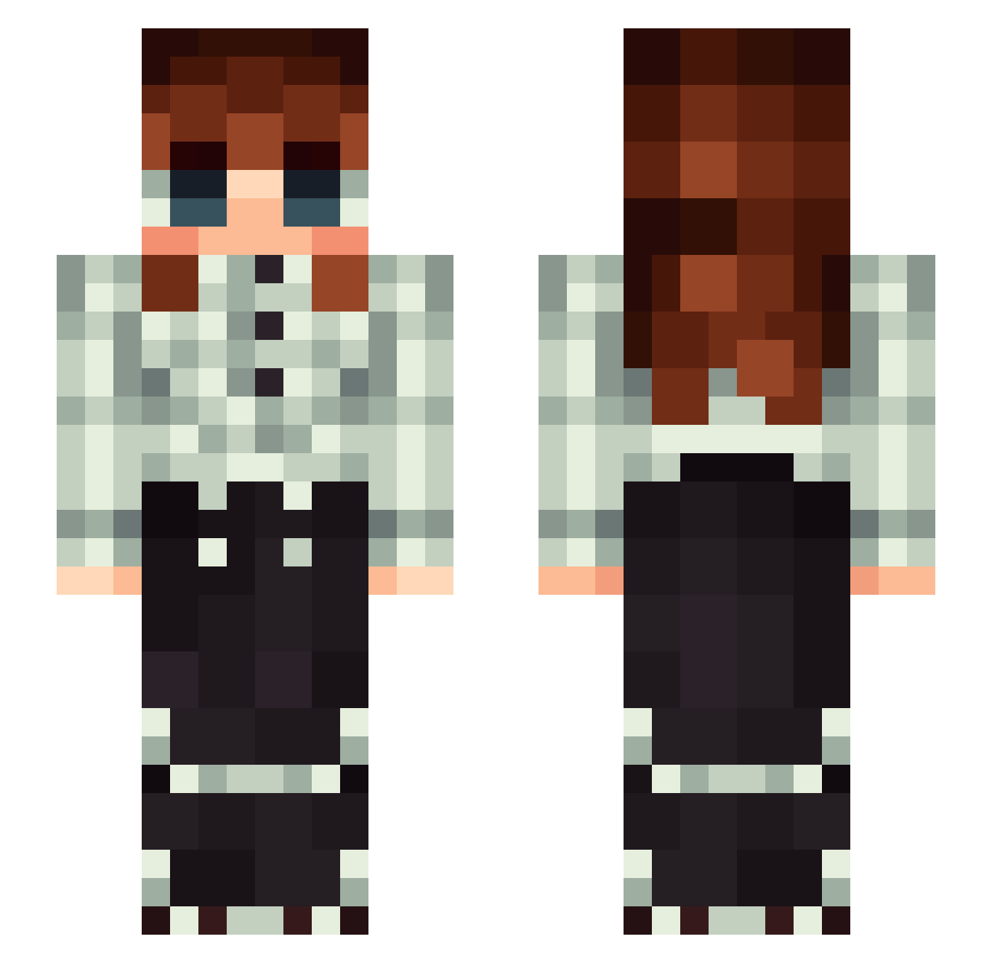 Rainbow_Flowers Minecraft skin, front and back view