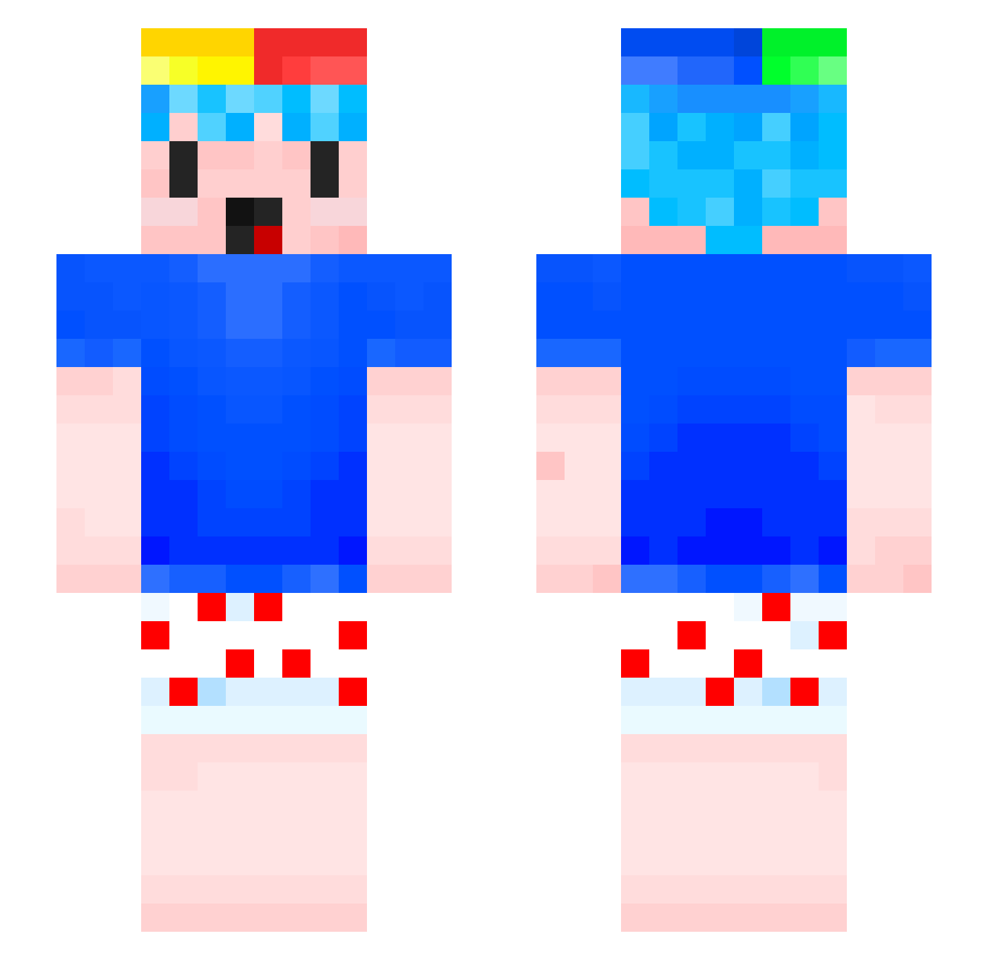 Skeptks Minecraft skin, front and back view