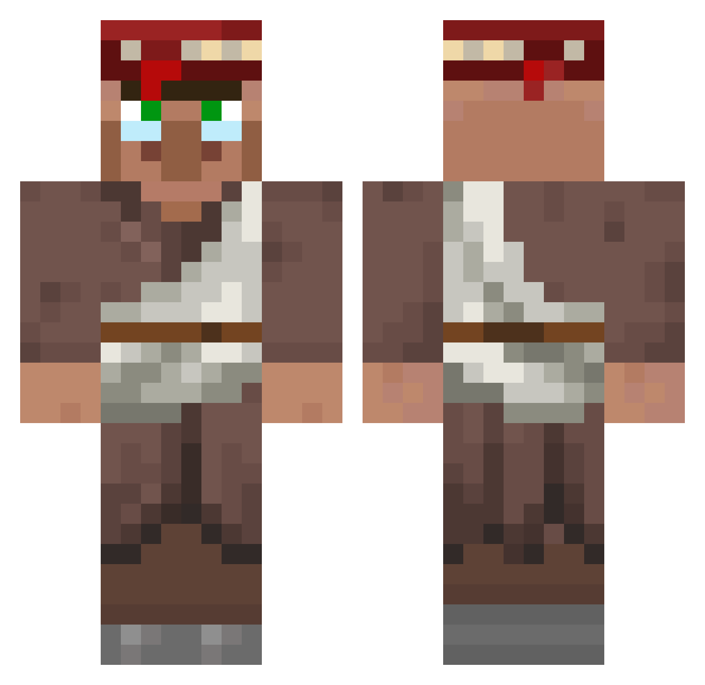 snazle Minecraft skin, front and back view