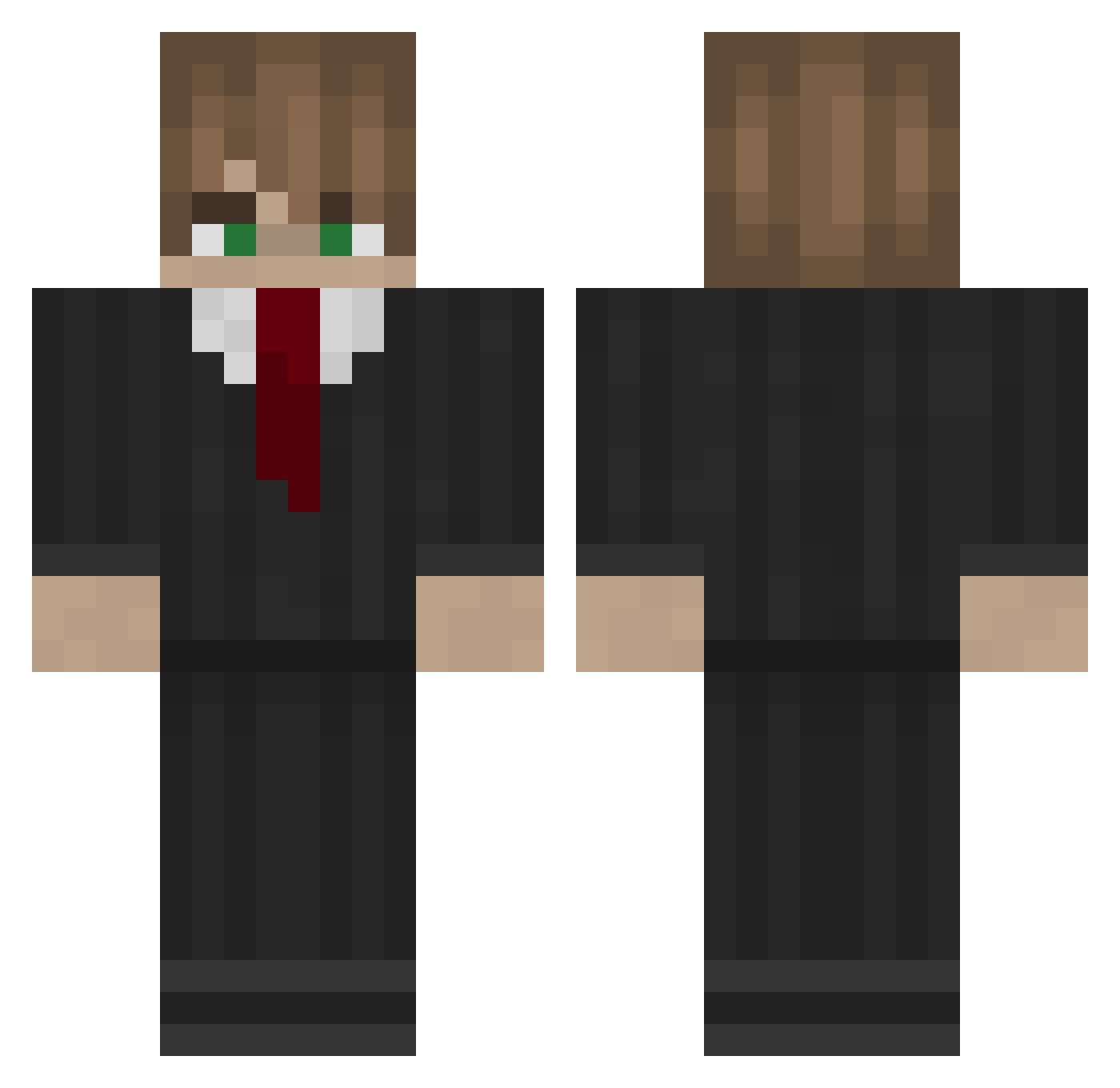 WilIam Minecraft skin, front and back view