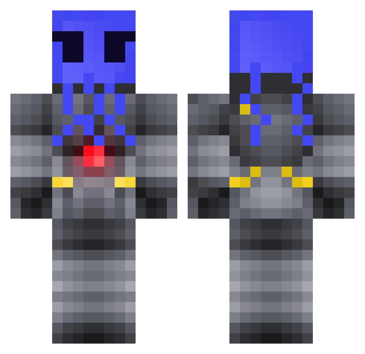 Vadwaters Minecraft skin, front and back view