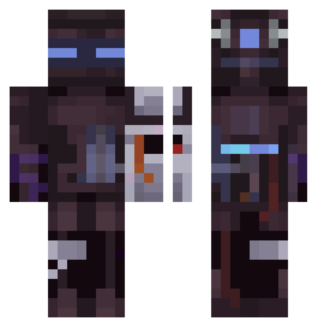 puppyfoot Minecraft skin, front and back view