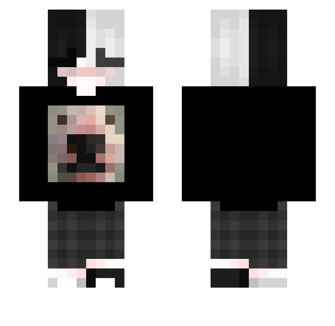 Loria_w Minecraft skin, front and back view