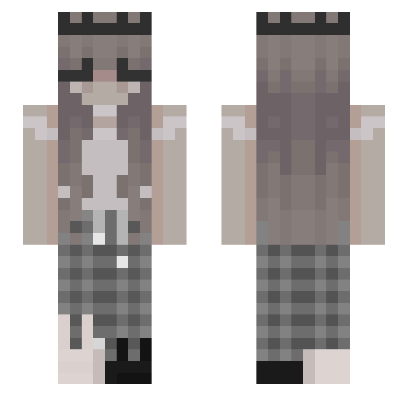 zanulla Minecraft skin, front and back view