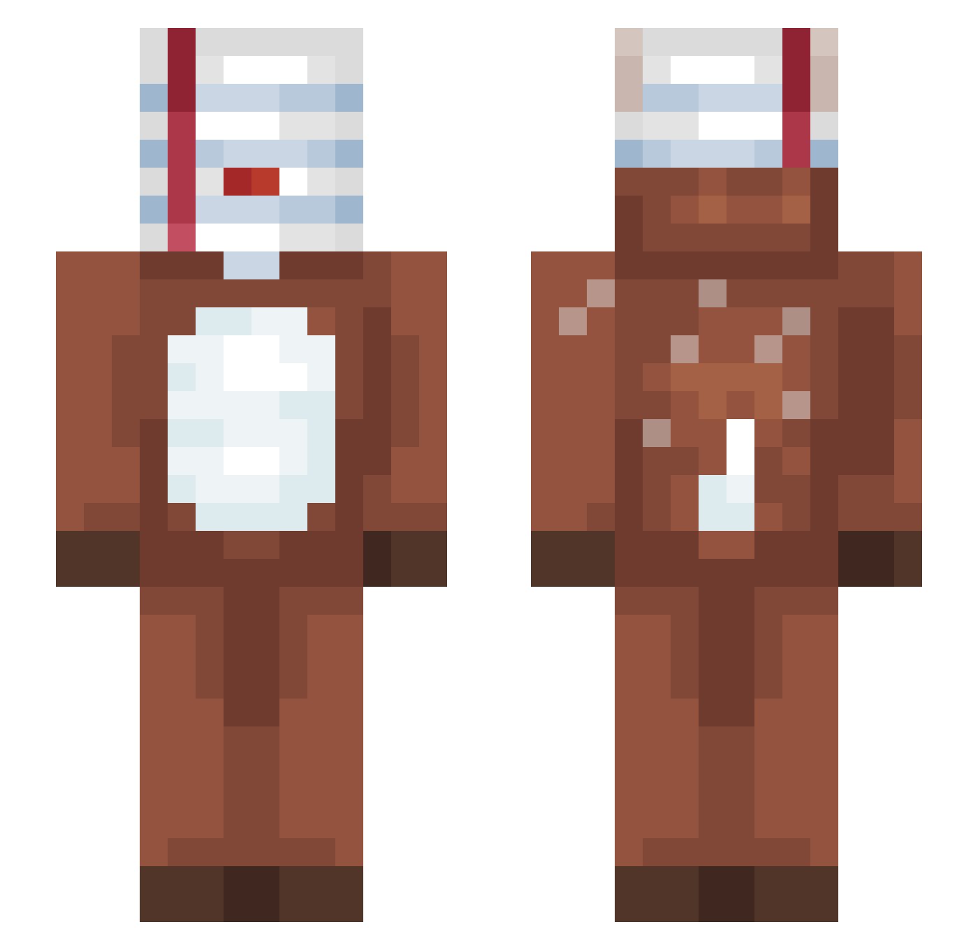 ExamPaper Minecraft skin, front and back view