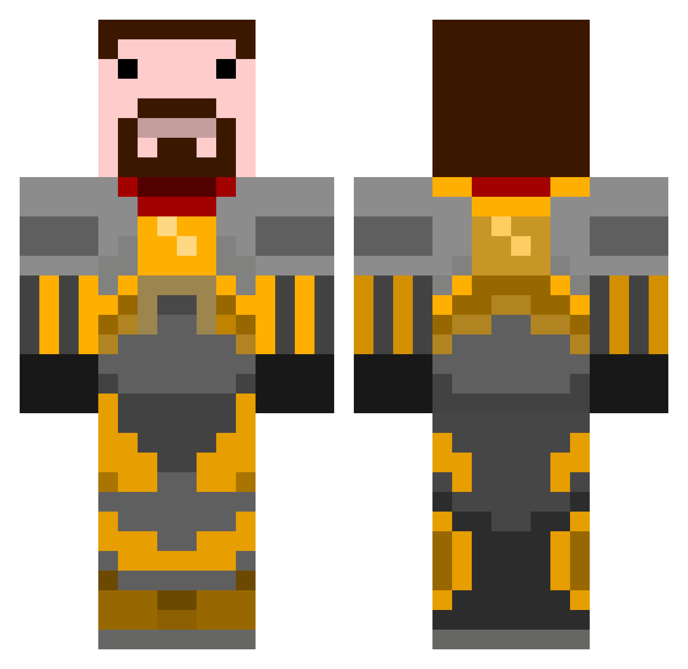 Opticon Minecraft skin, front and back view