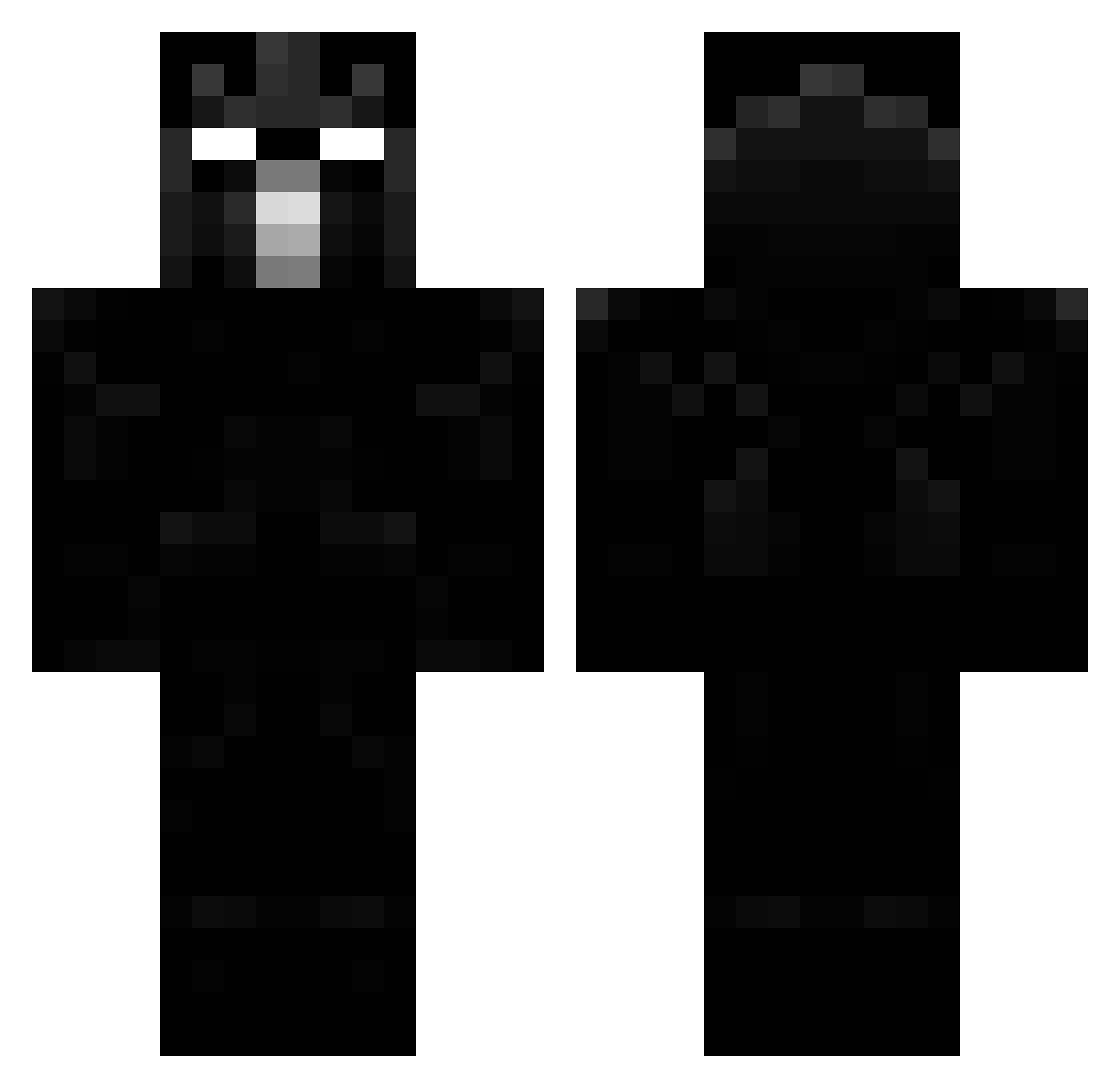 x4ck Minecraft skin, front and back view