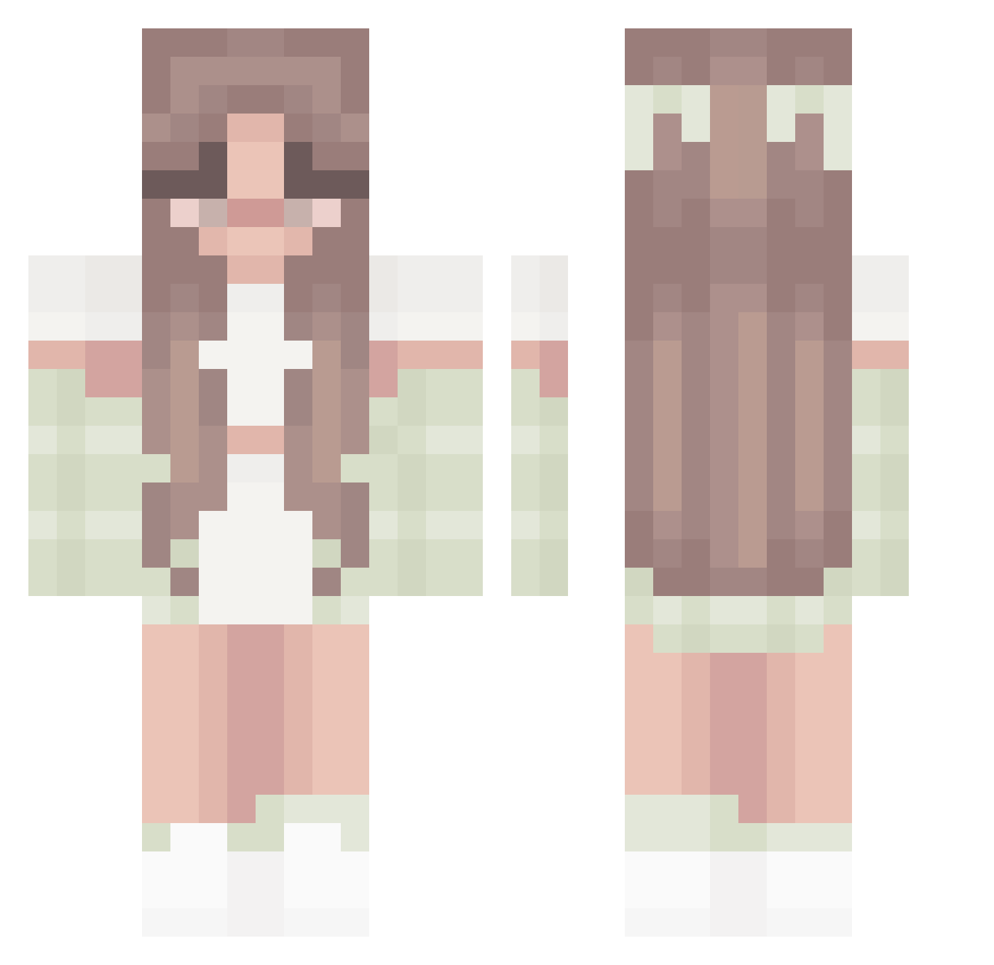 fannie Minecraft skin, front and back view