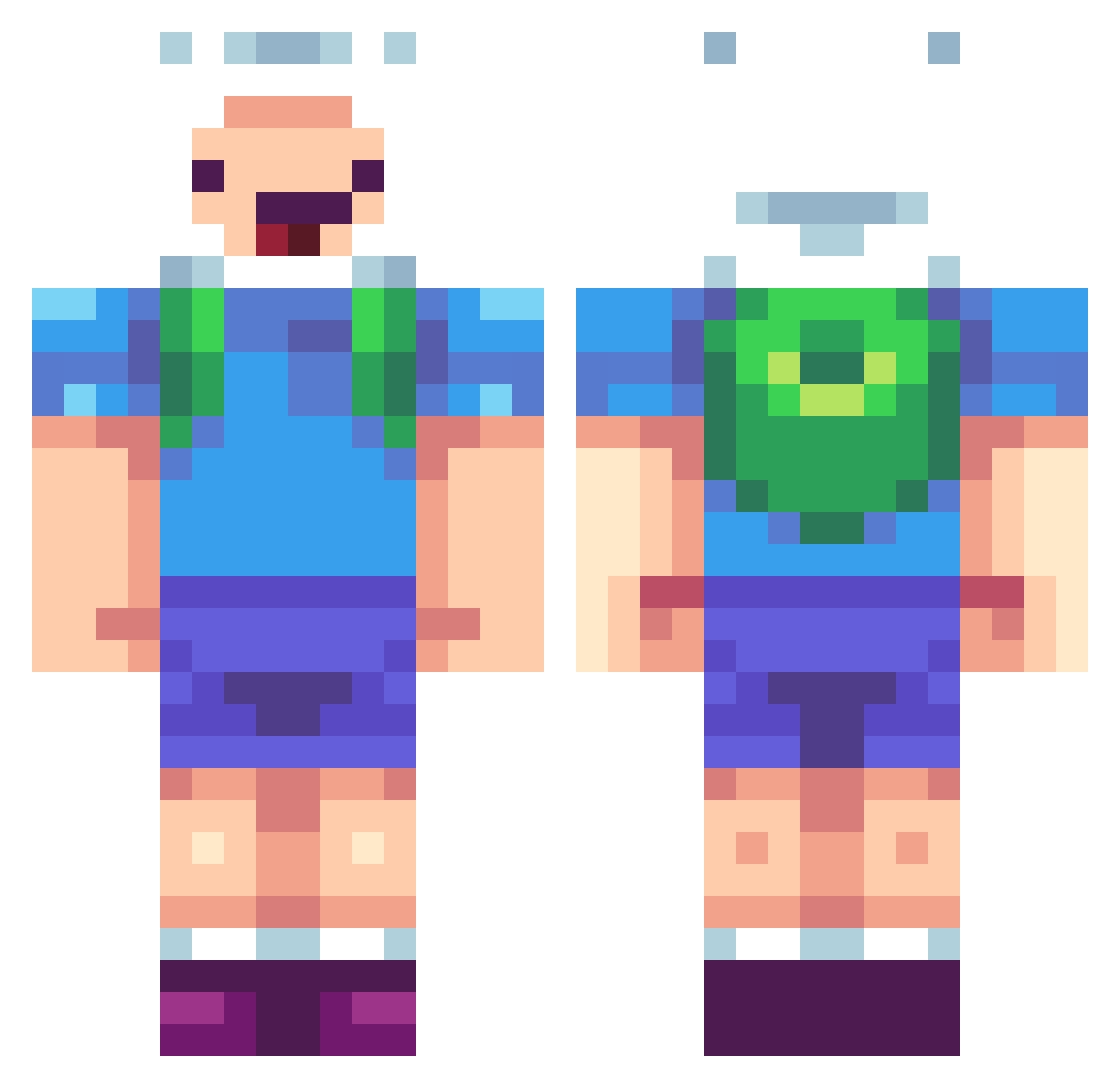 gabervalo Minecraft skin, front and back view