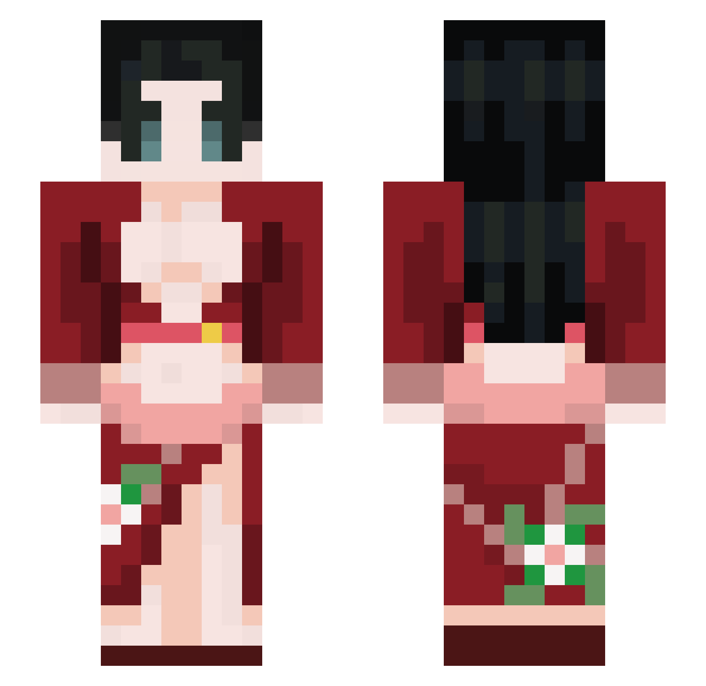 BeanSmoke Minecraft skin, front and back view