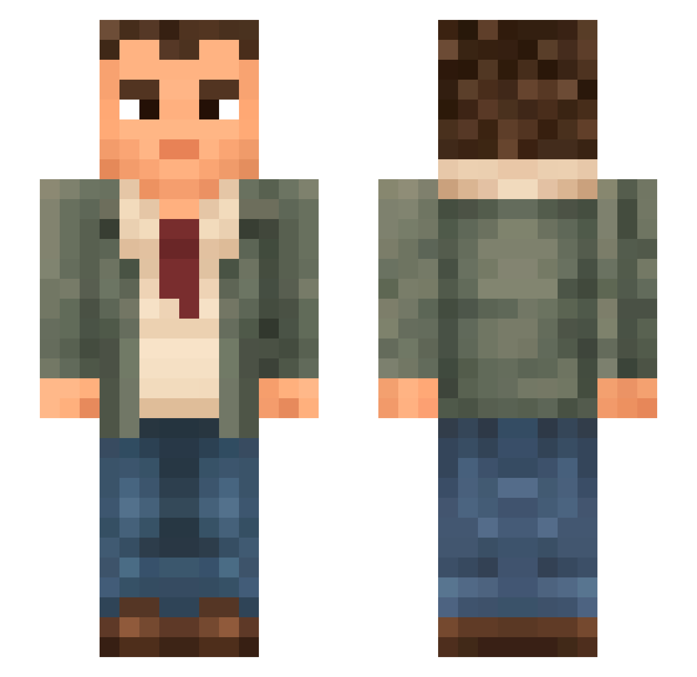 Shakib_ Minecraft skin, front and back view